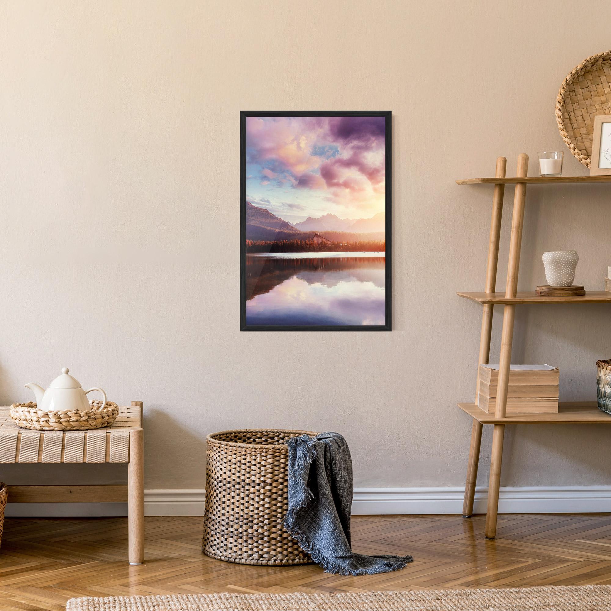 Poster Înrămat Orange Lake Light mockup 9