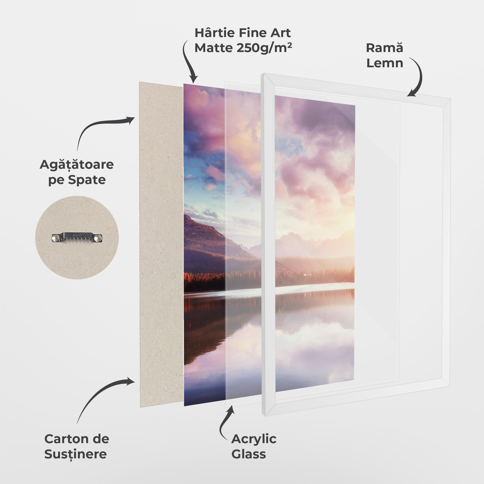 Poster Înrămat Orange Lake Light mockup 1