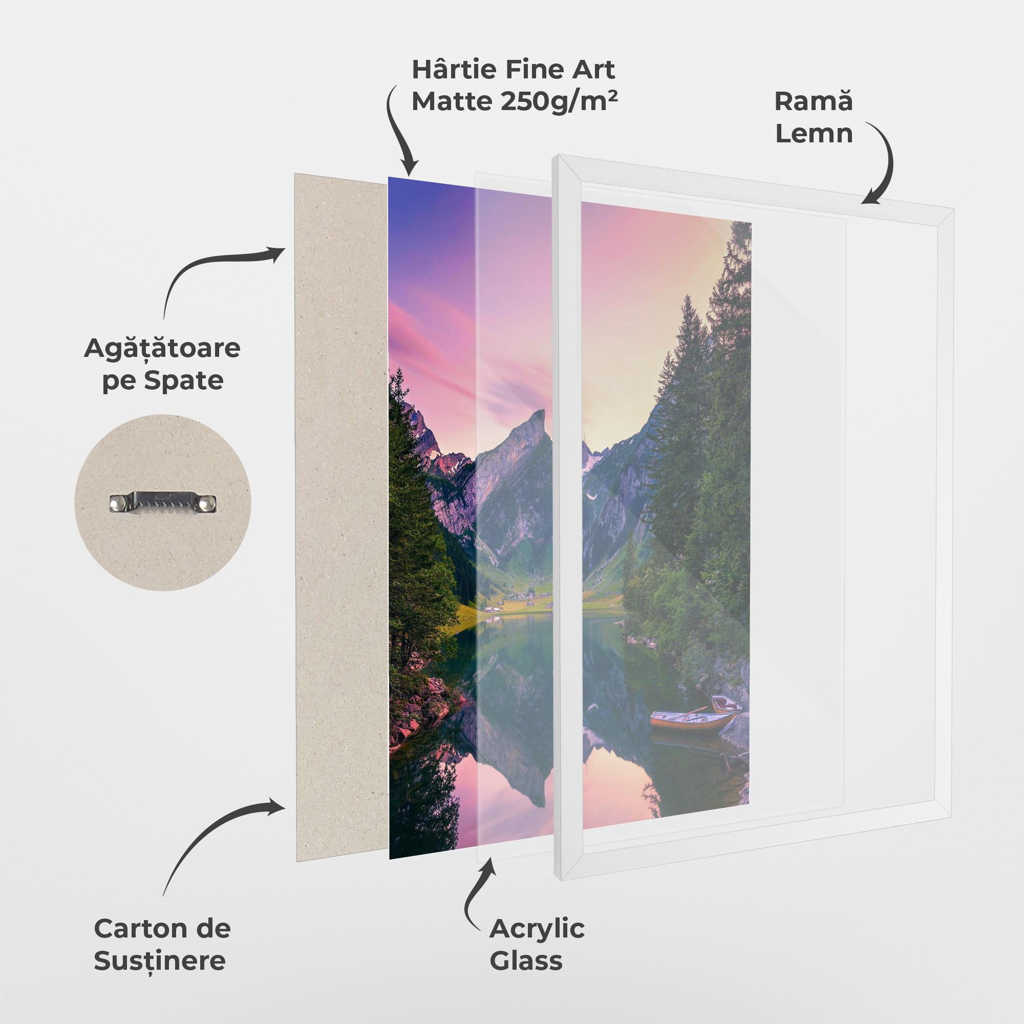 Poster Înrămat Purple Sunset Lake mockup 1