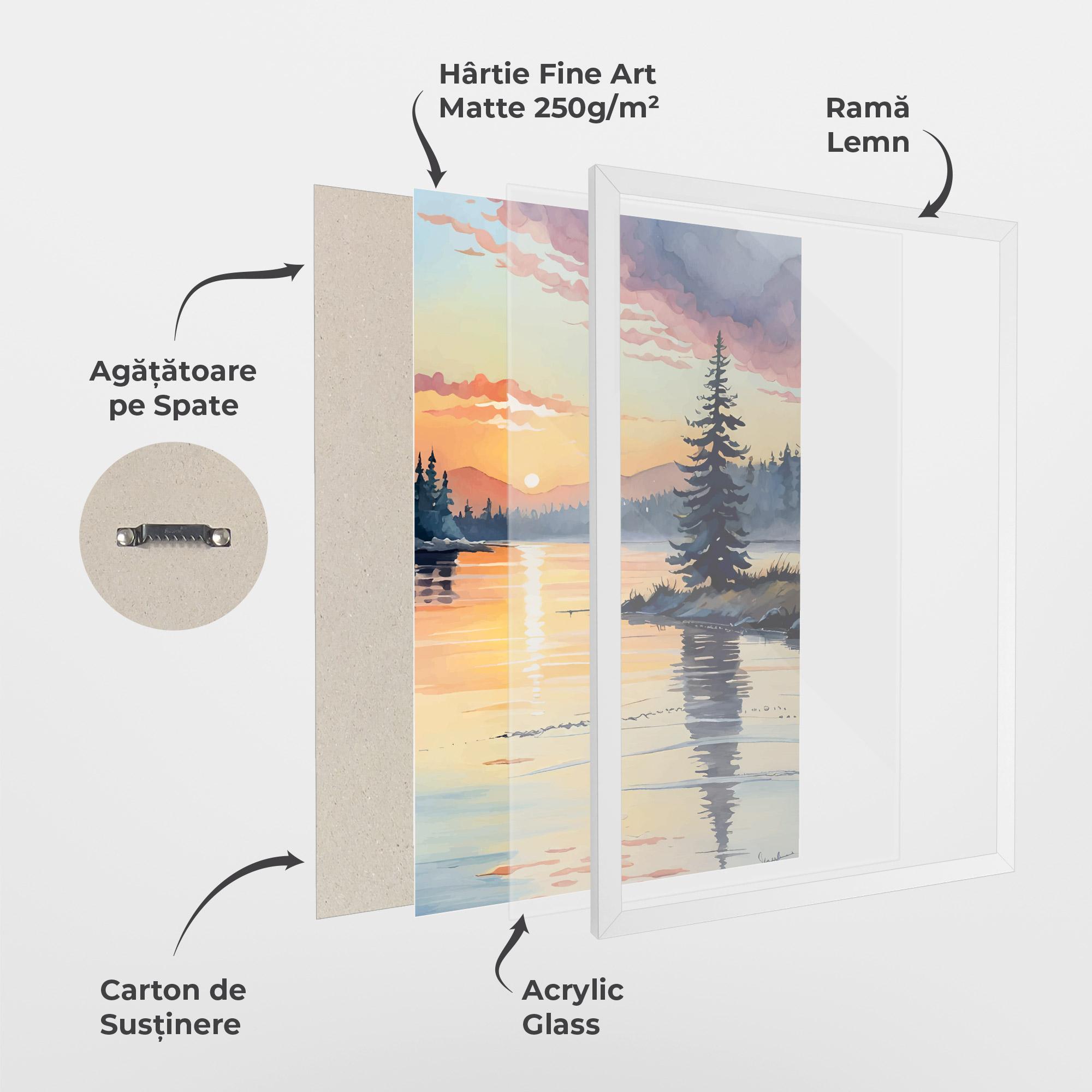 Poster Înrămat Tree Shadow Lake mockup 1