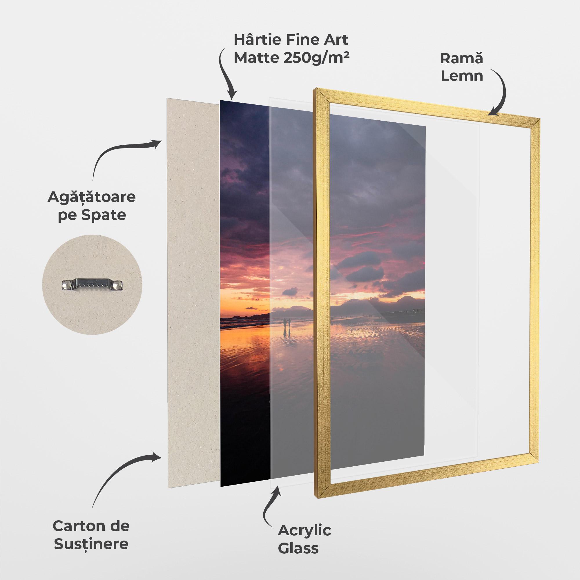 Poster Înrămat Beach At Sunset mockup 1