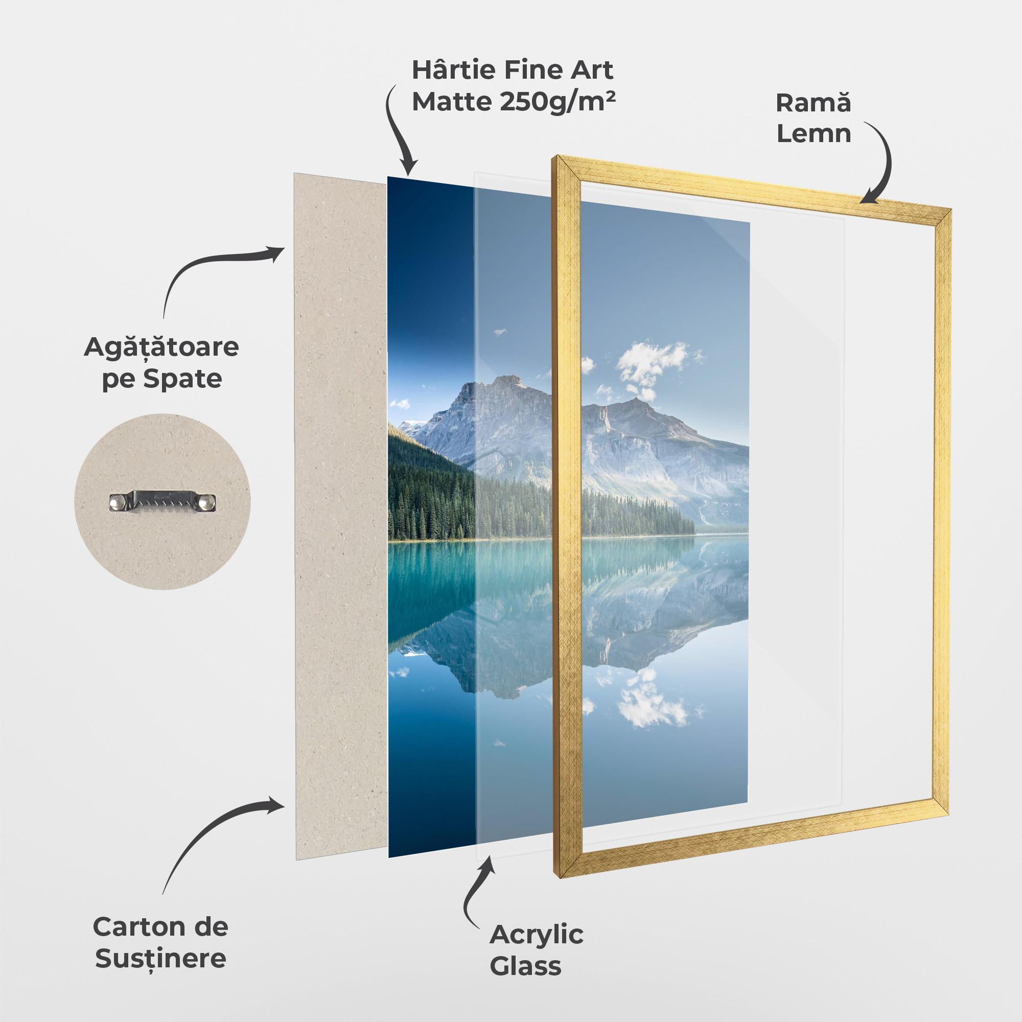 Poster Înrămat Blue Mountain Lake mockup 1