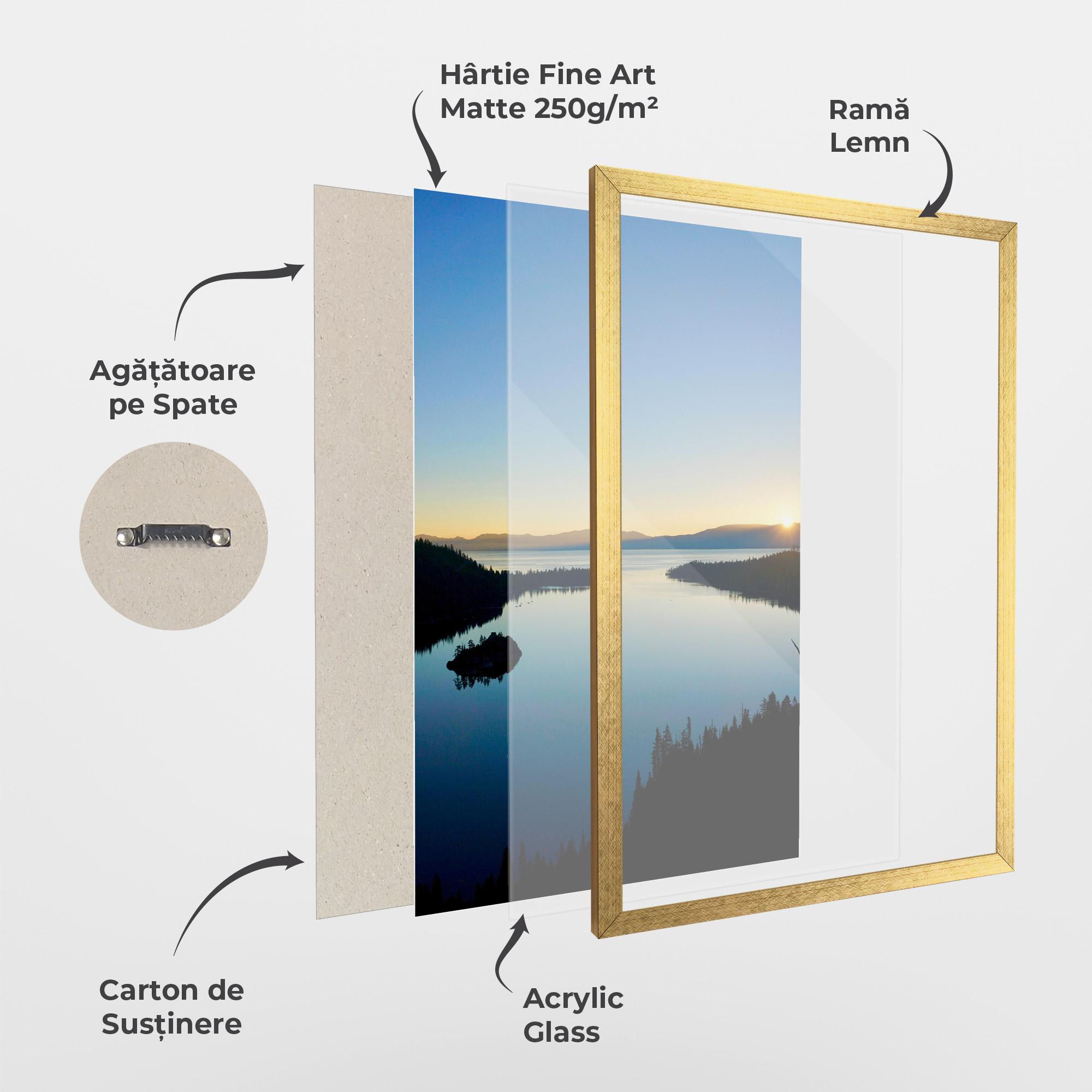 Poster Înrămat Blue Sky Lake mockup 1