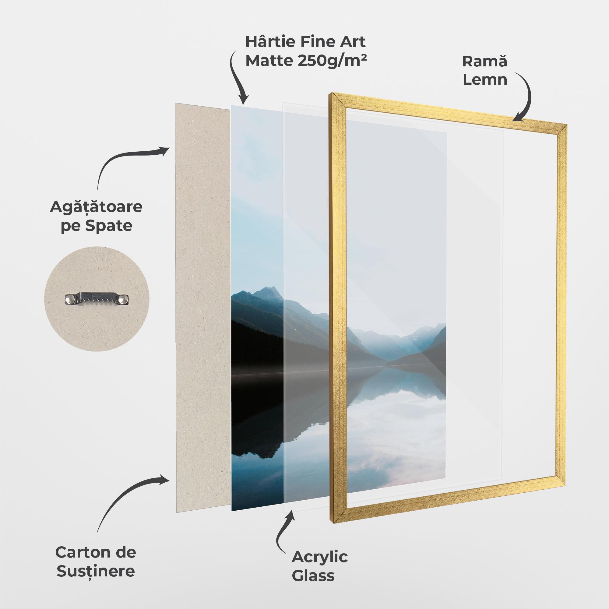 Poster Înrămat Foggy Blue Light mockup 1