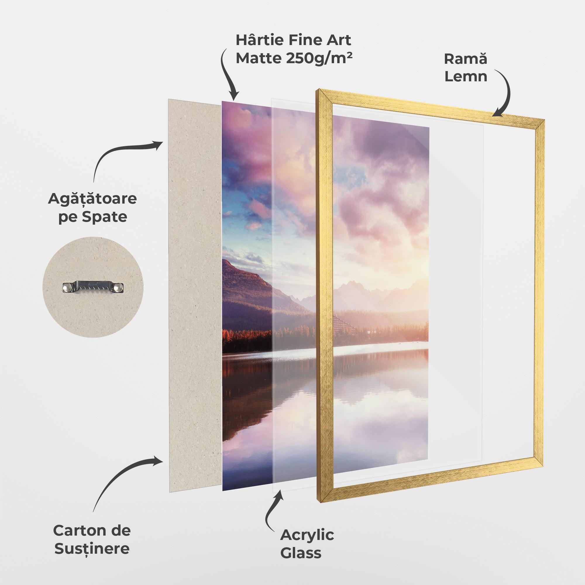 Poster Înrămat Orange Lake Light mockup 1