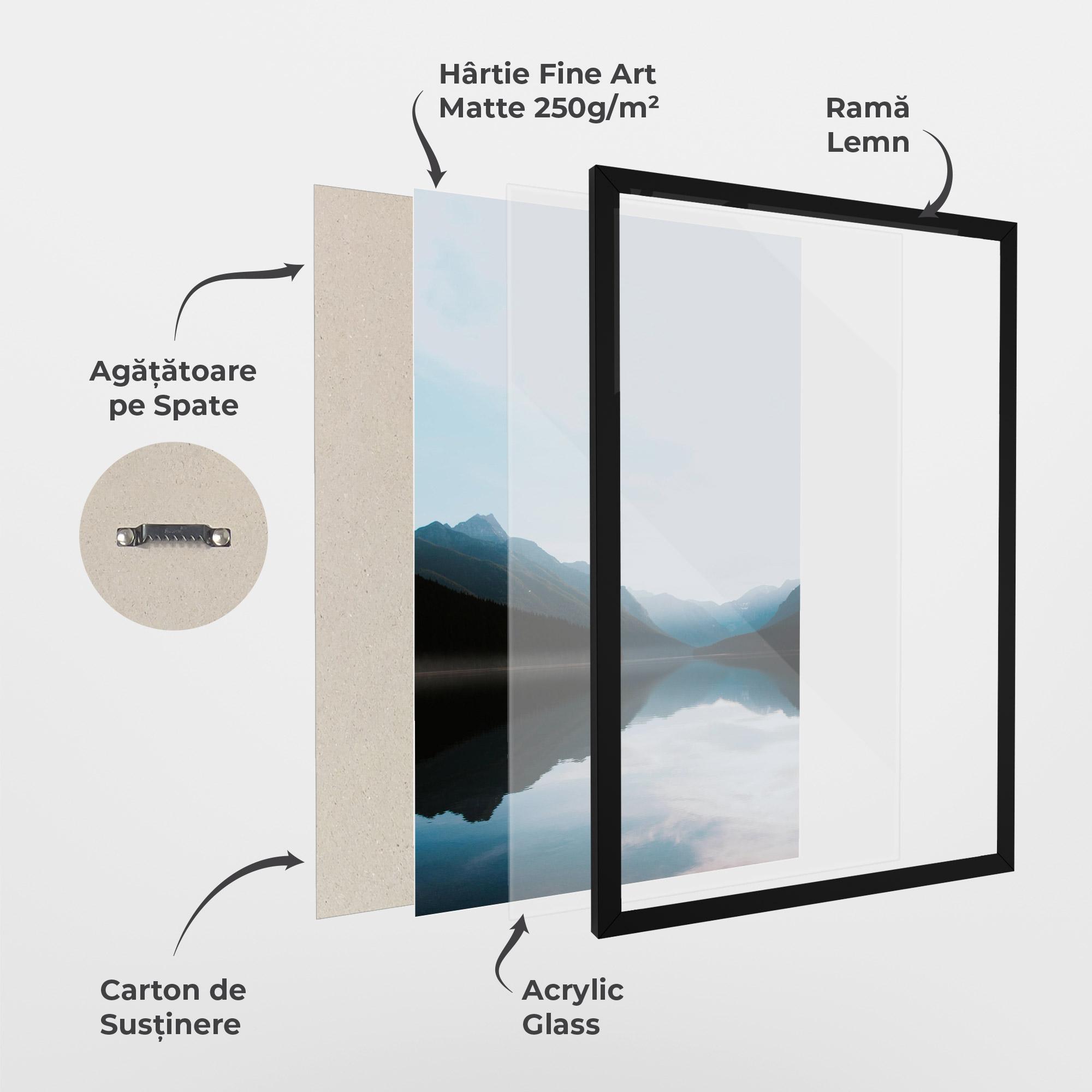 Poster Înrămat Foggy Blue Light mockup 1