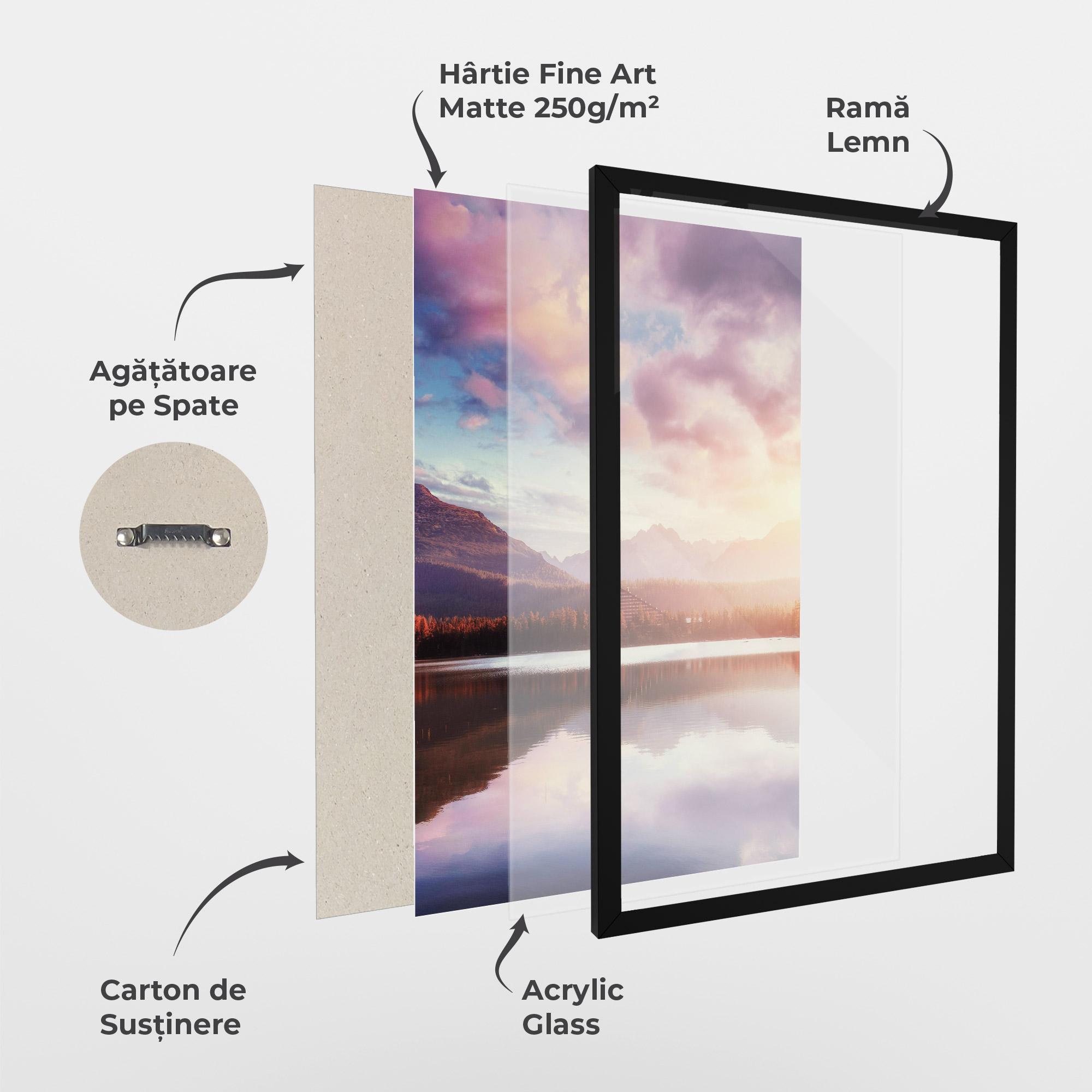 Poster Înrămat Orange Lake Light mockup 1