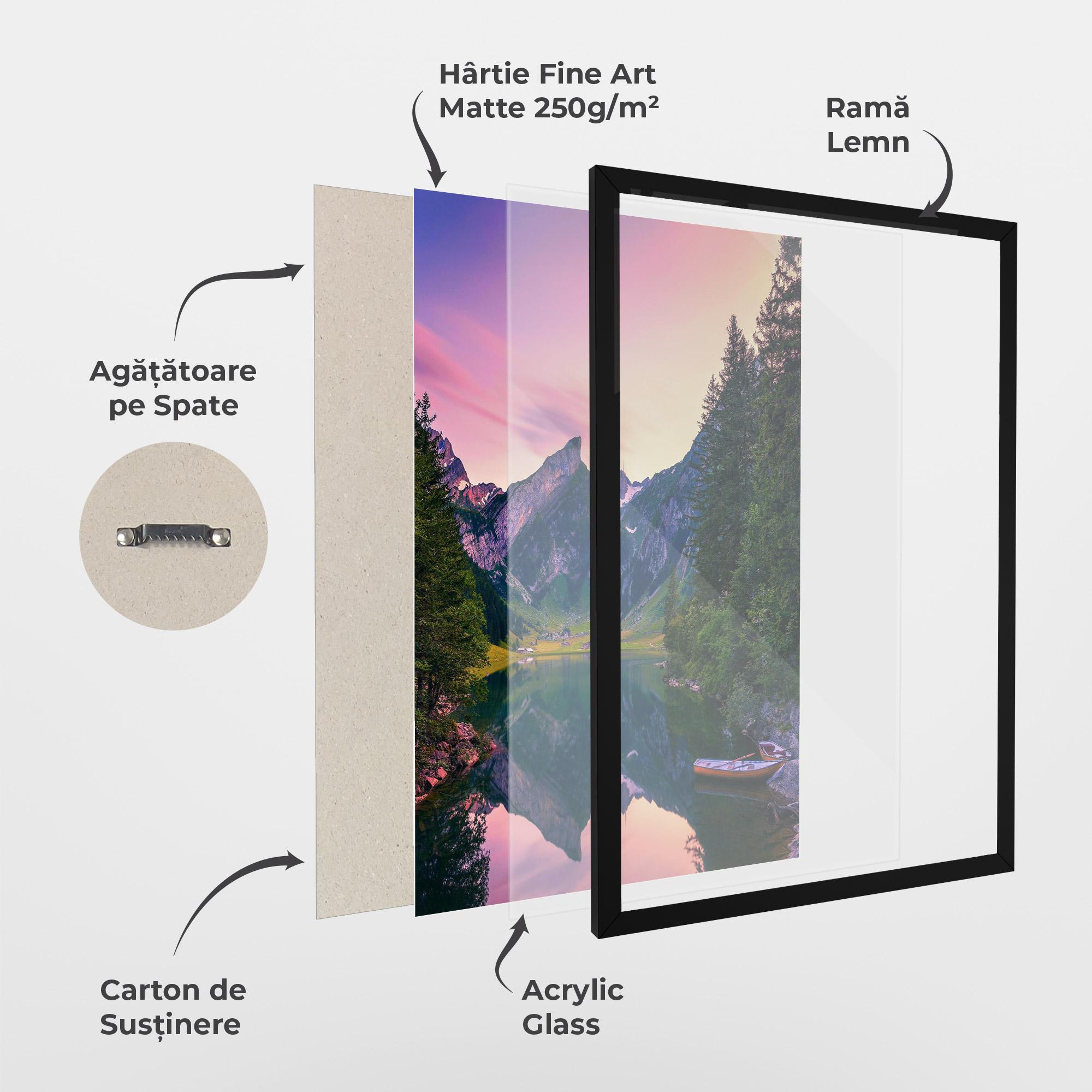 Poster Înrămat Purple Sunset Lake mockup 1