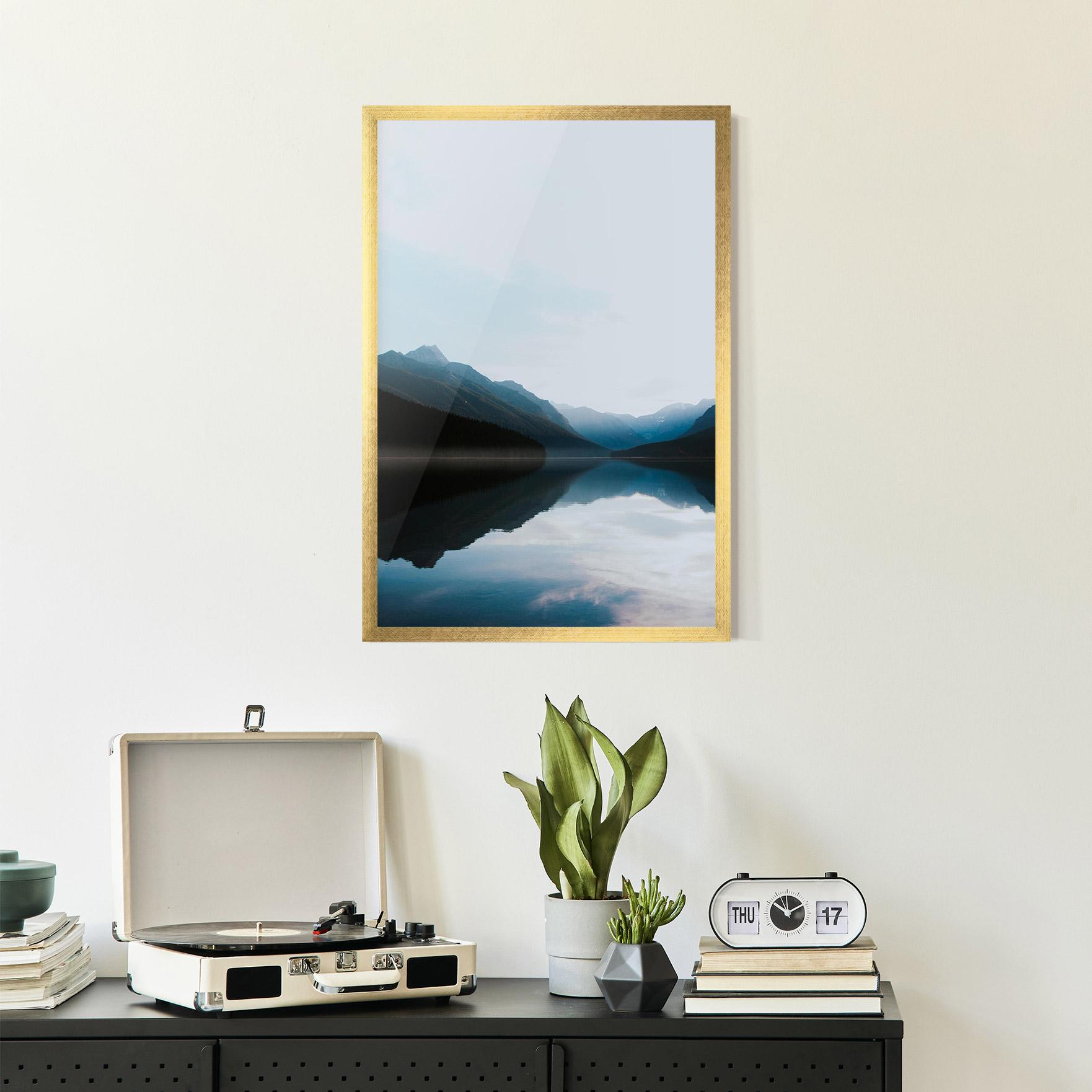 Poster Înrămat Foggy Blue Light mockup 2