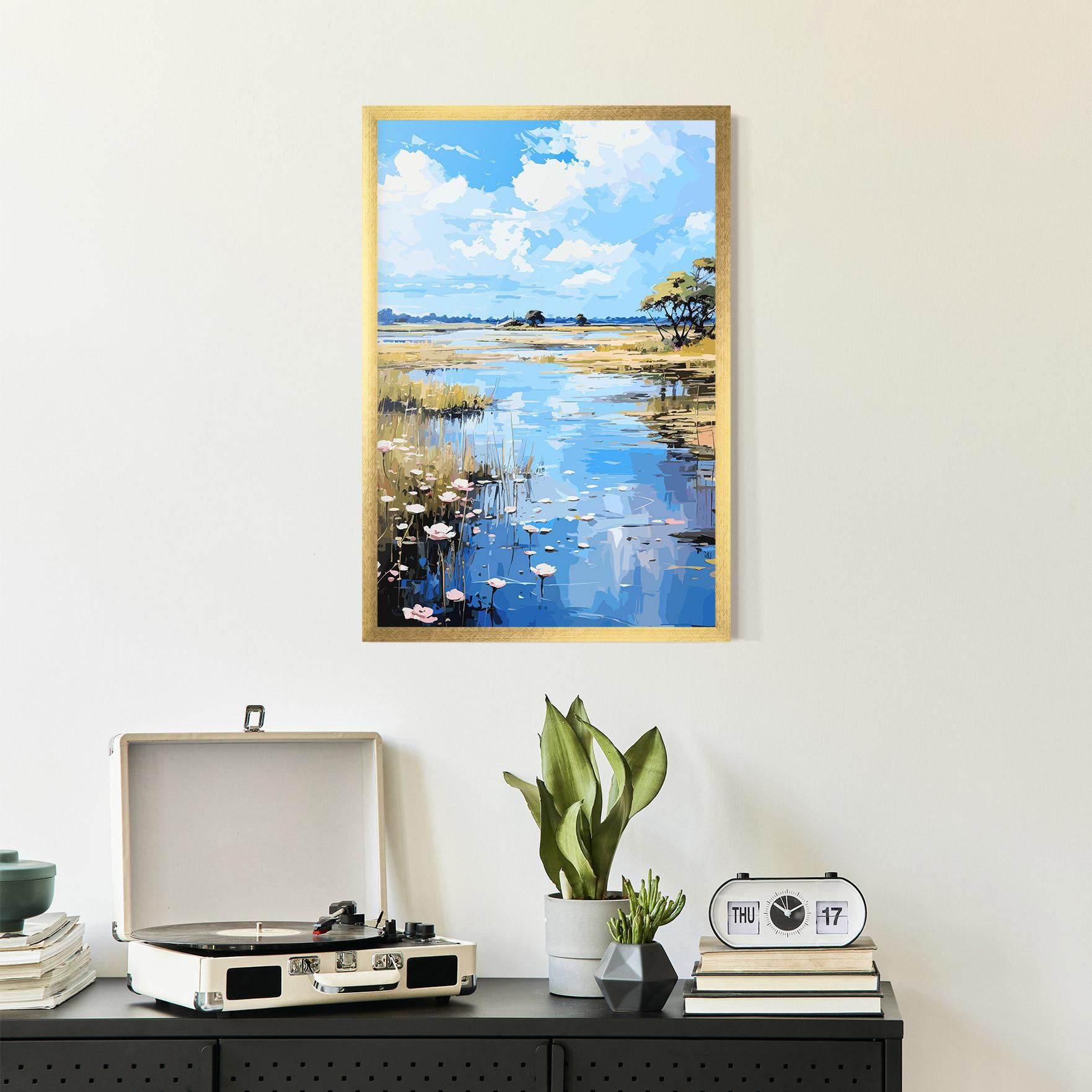 Poster Înrămat Riverside Flowers mockup 2