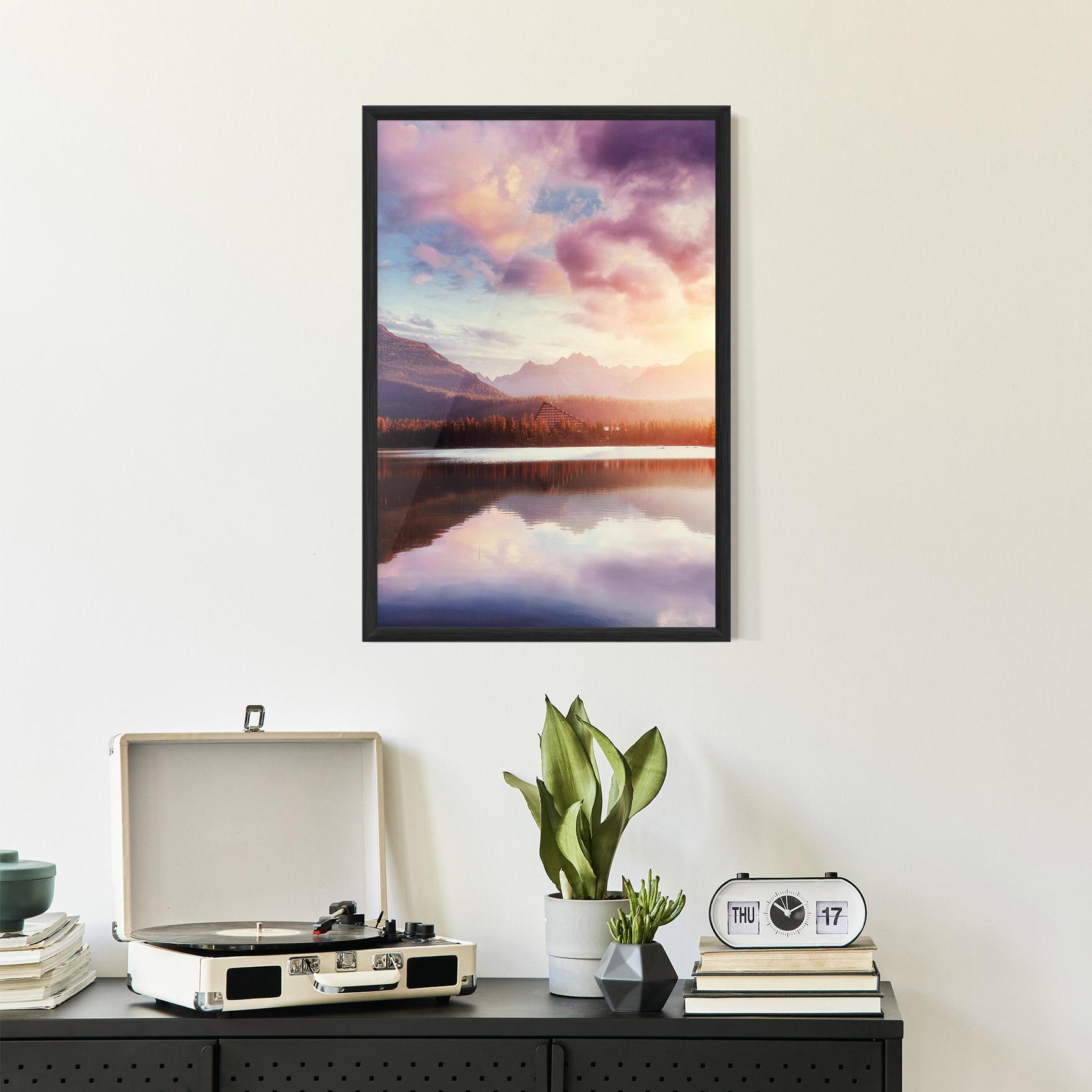 Poster Înrămat Orange Lake Light mockup 2