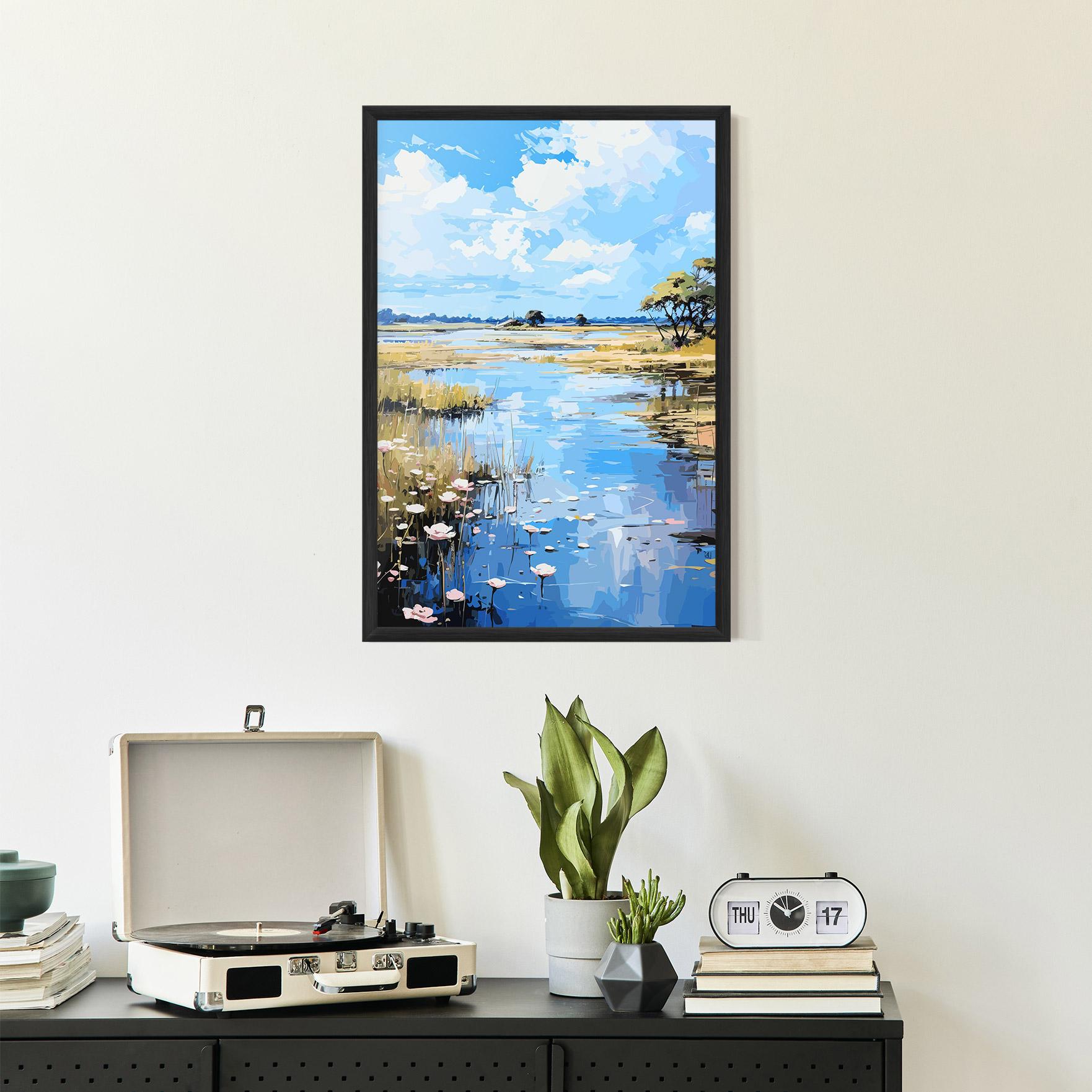 Poster Înrămat Riverside Flowers mockup 2