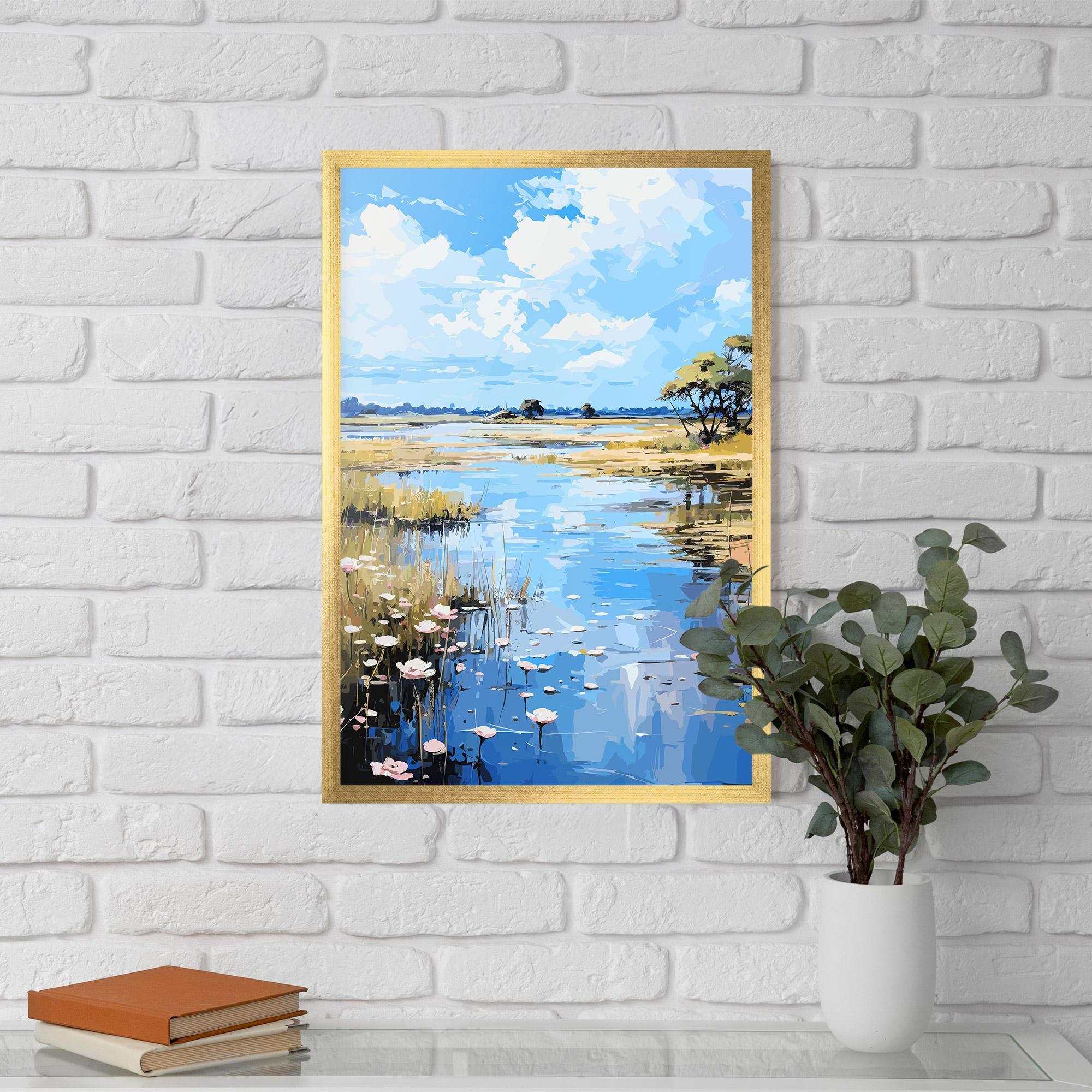 Poster Înrămat Riverside Flowers mockup 5