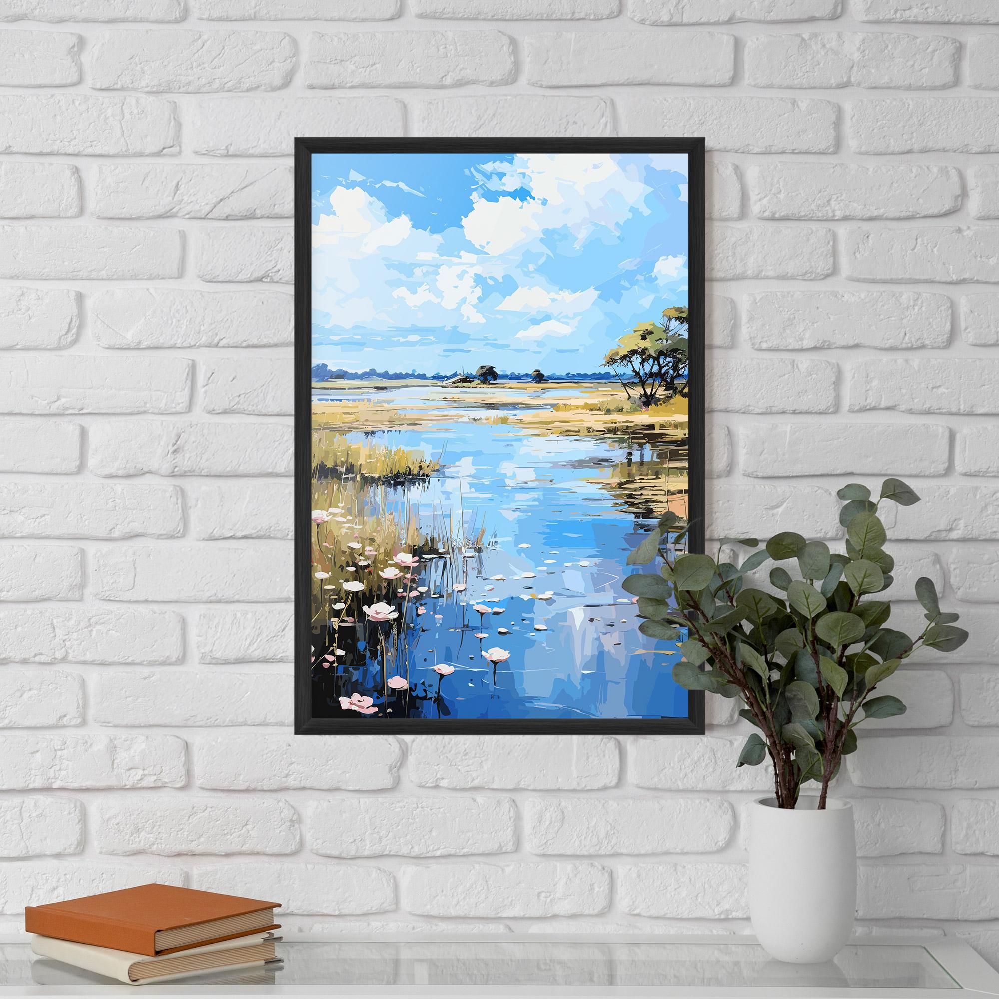 Poster Înrămat Riverside Flowers mockup 5