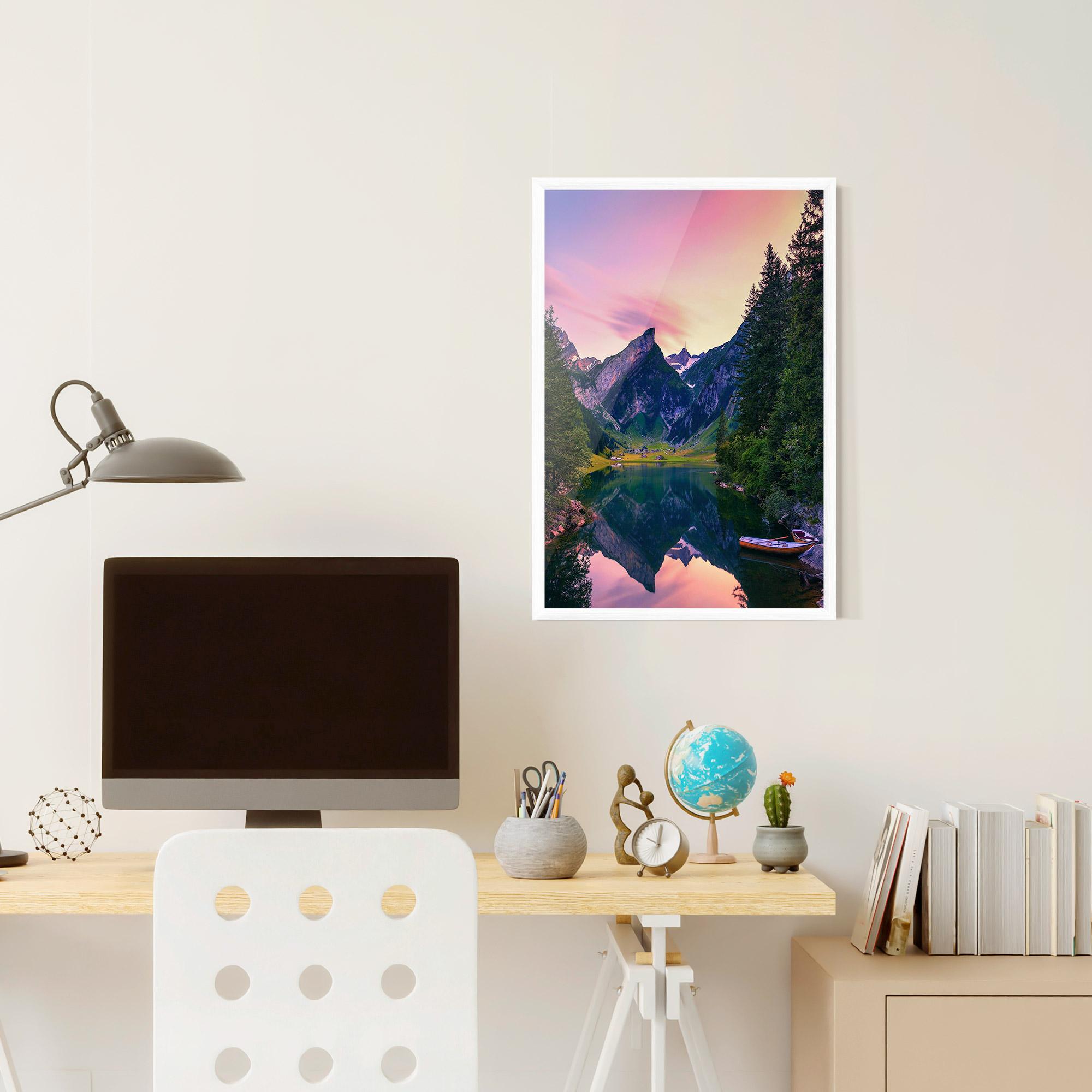 Poster Înrămat Purple Sunset Lake mockup 6