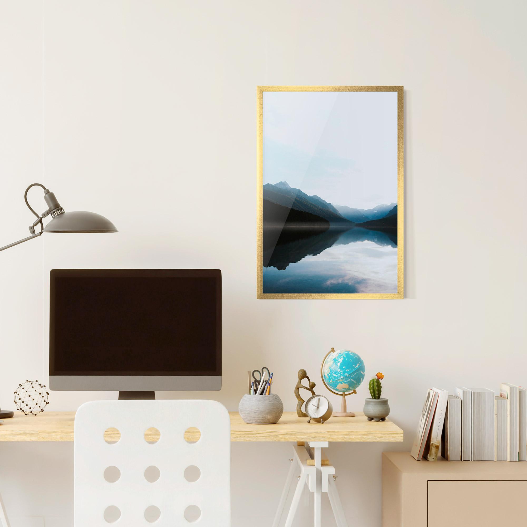 Poster Înrămat Foggy Blue Light mockup 6