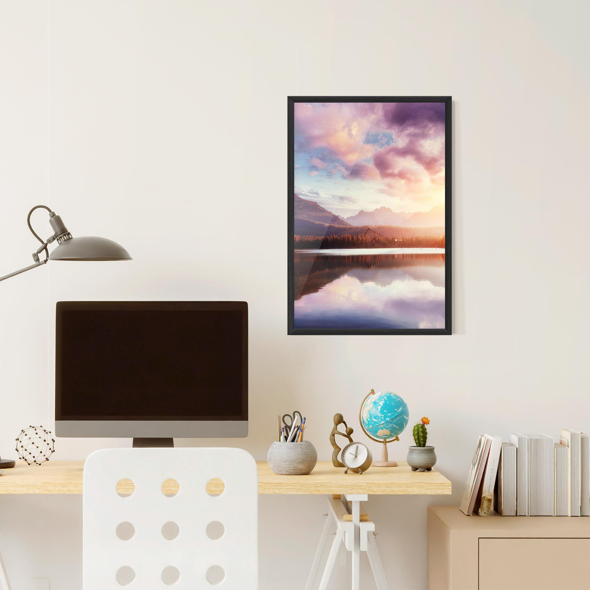 Poster Înrămat Orange Lake Light mockup 6