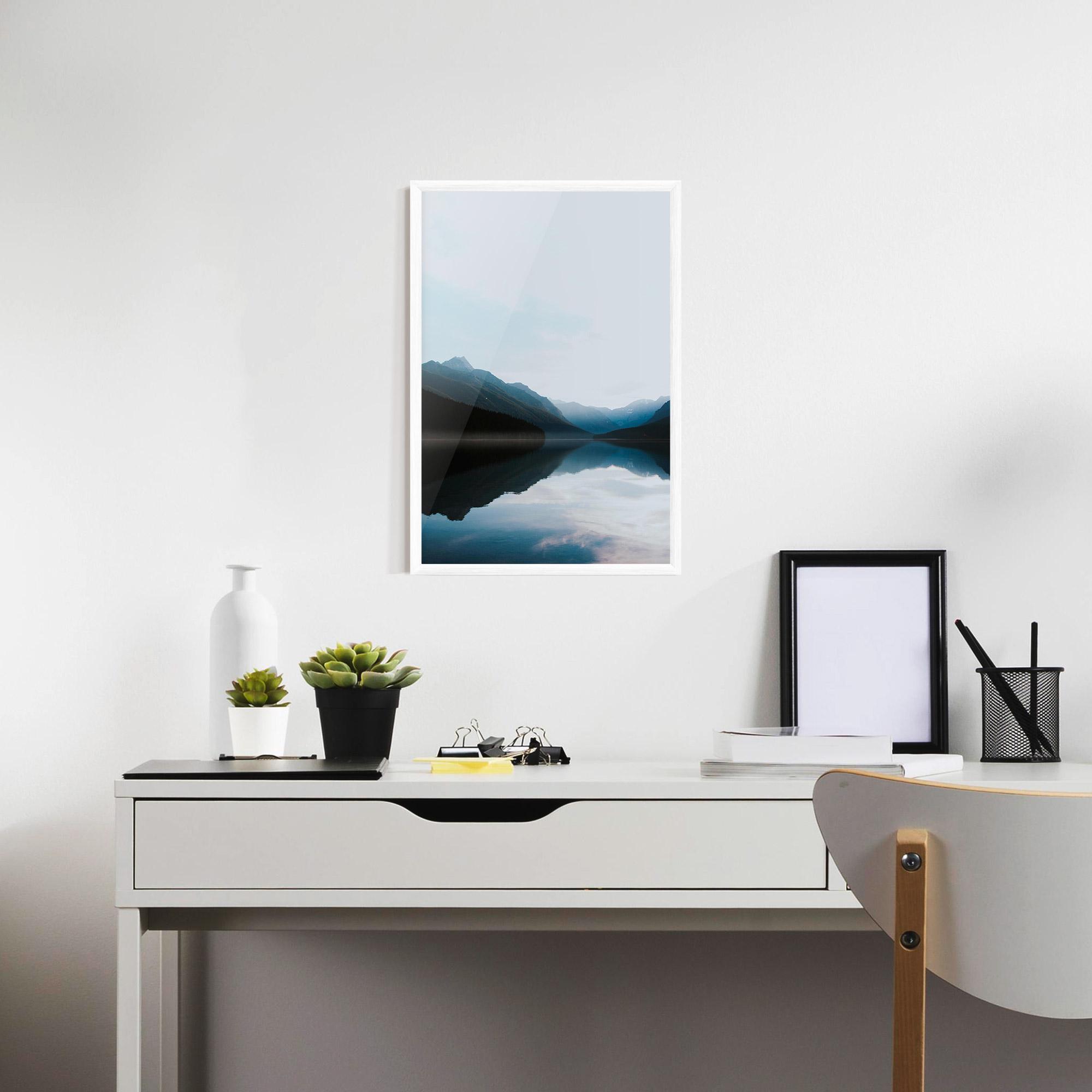 Poster Înrămat Foggy Blue Light mockup 7