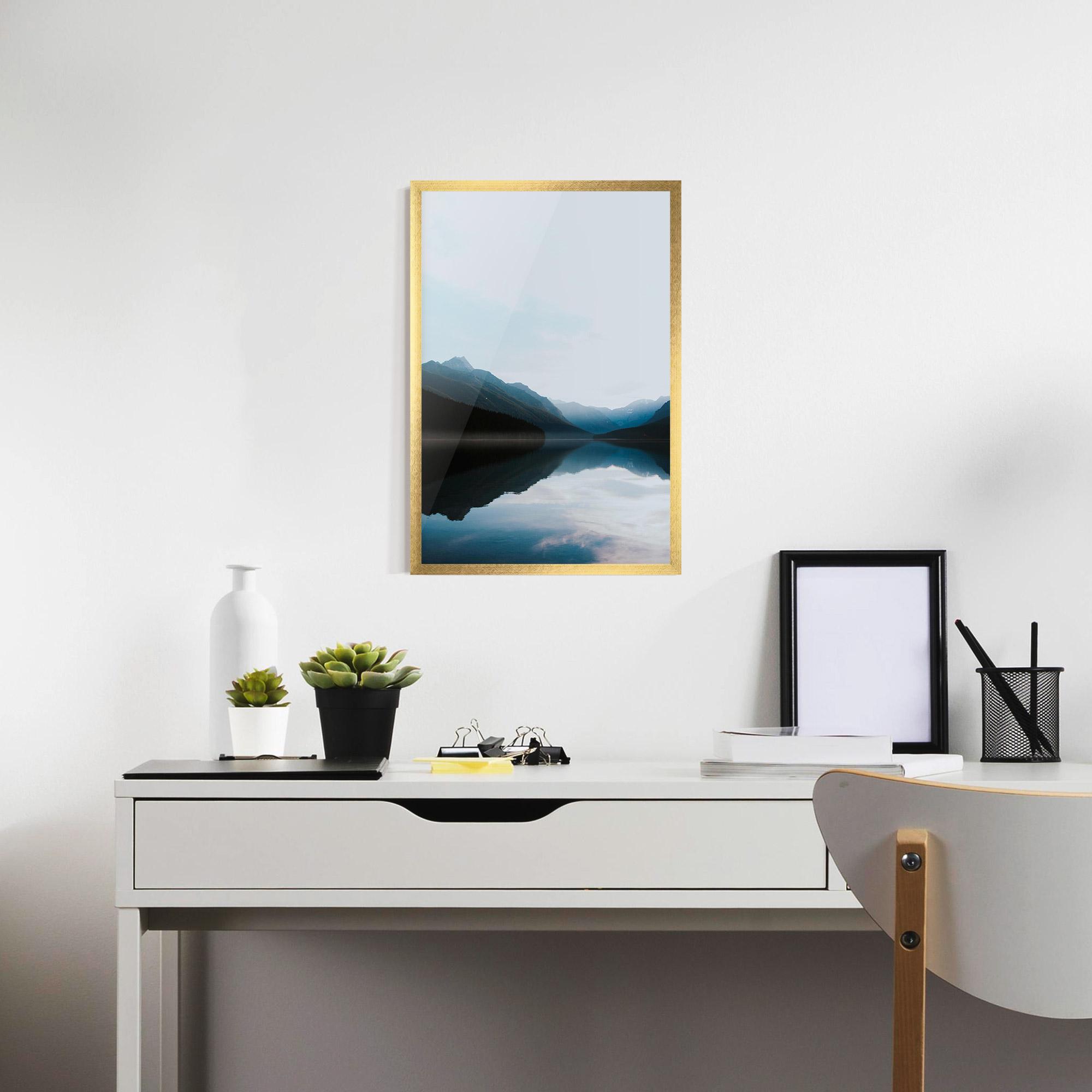 Poster Înrămat Foggy Blue Light mockup 7