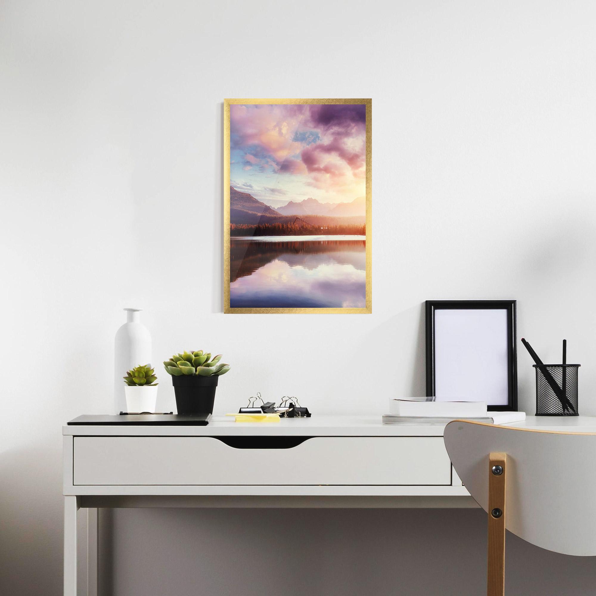 Poster Înrămat Orange Lake Light mockup 7