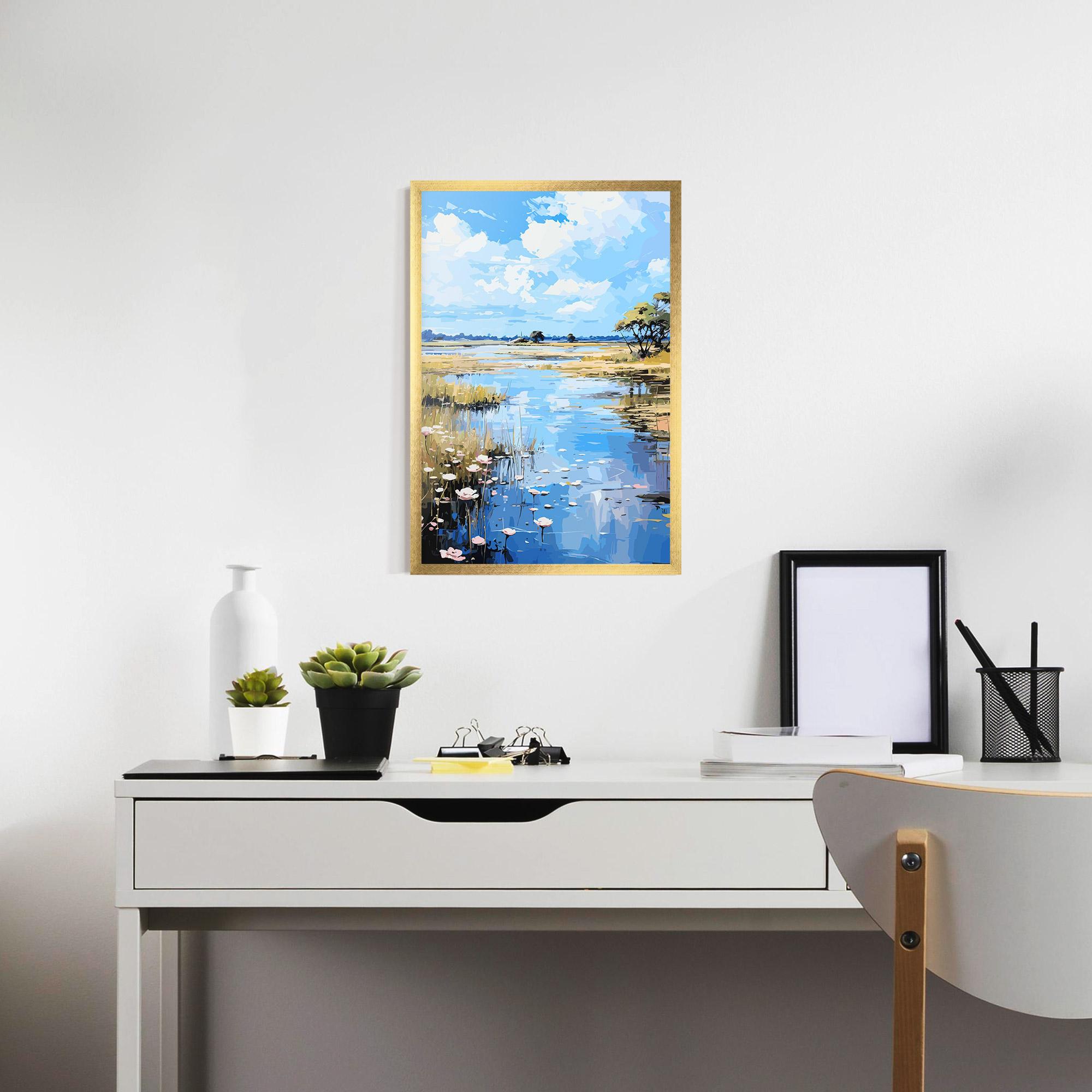 Poster Înrămat Riverside Flowers mockup 7