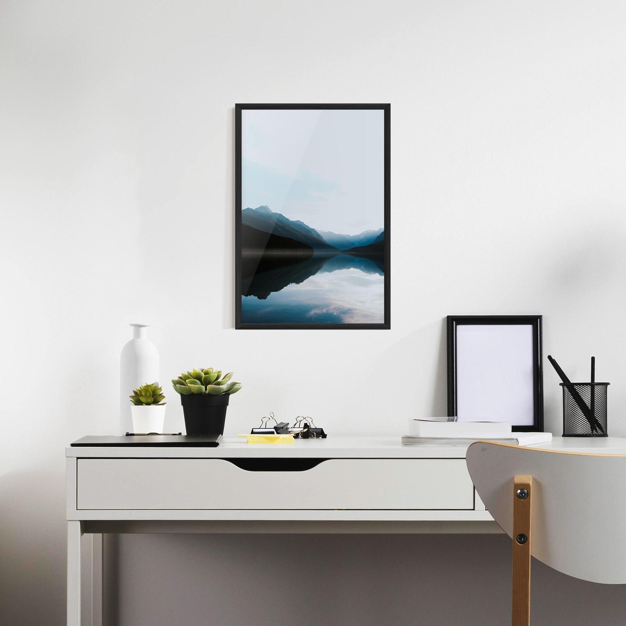 Poster Înrămat Foggy Blue Light mockup 7