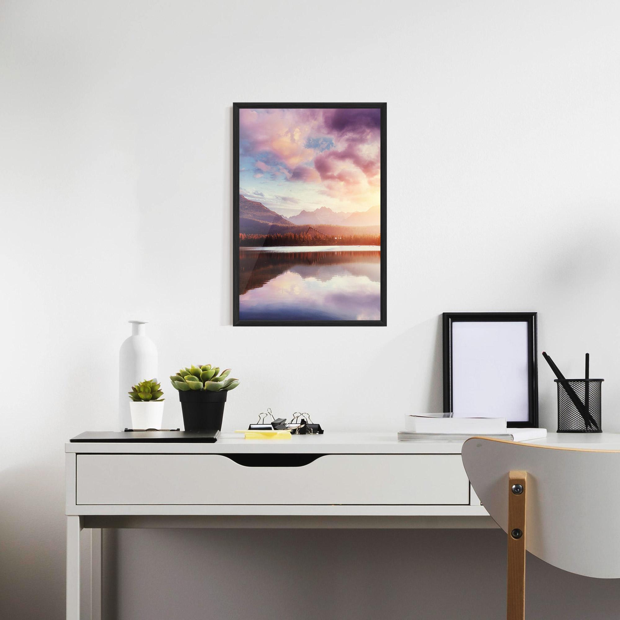 Poster Înrămat Orange Lake Light mockup 7