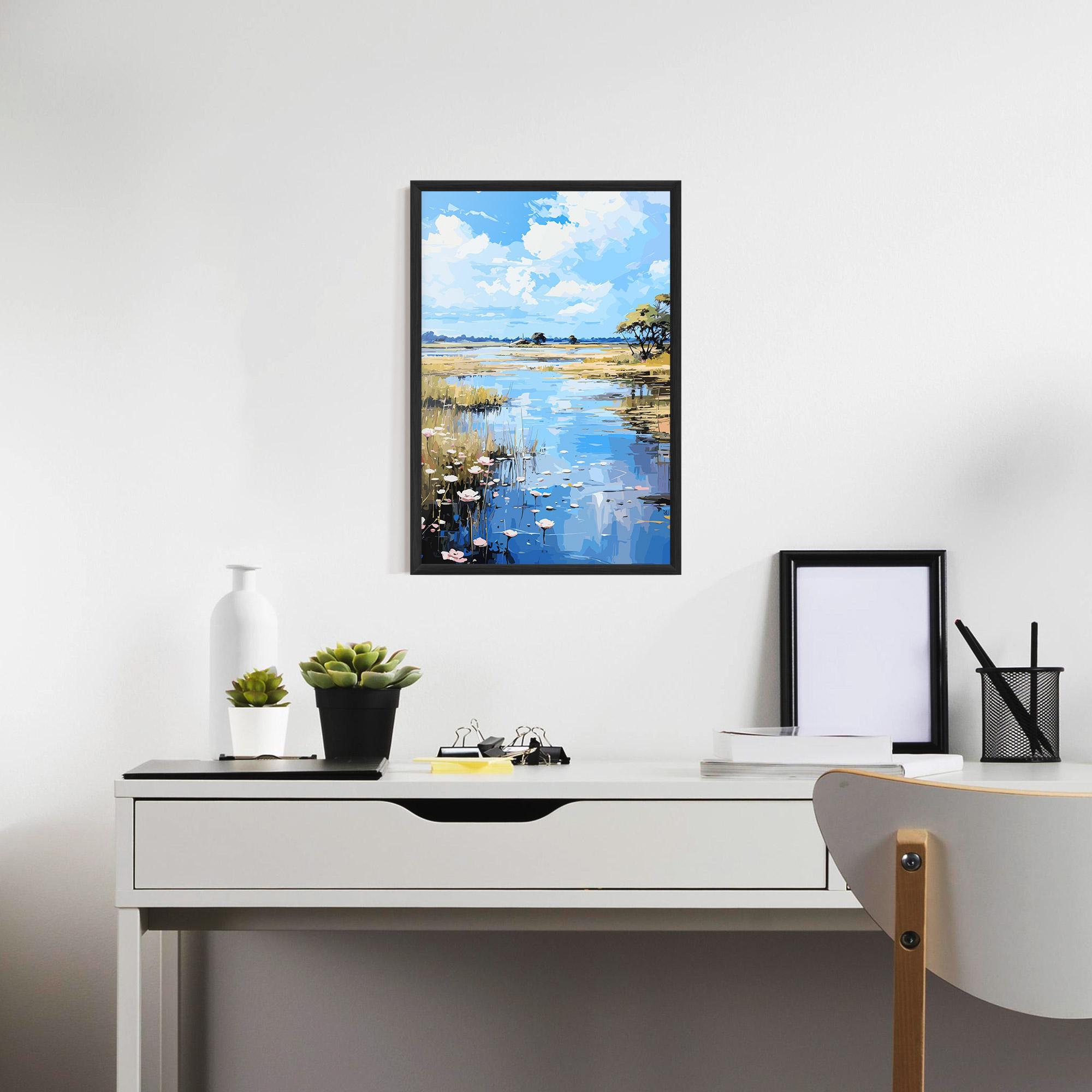 Poster Înrămat Riverside Flowers mockup 7