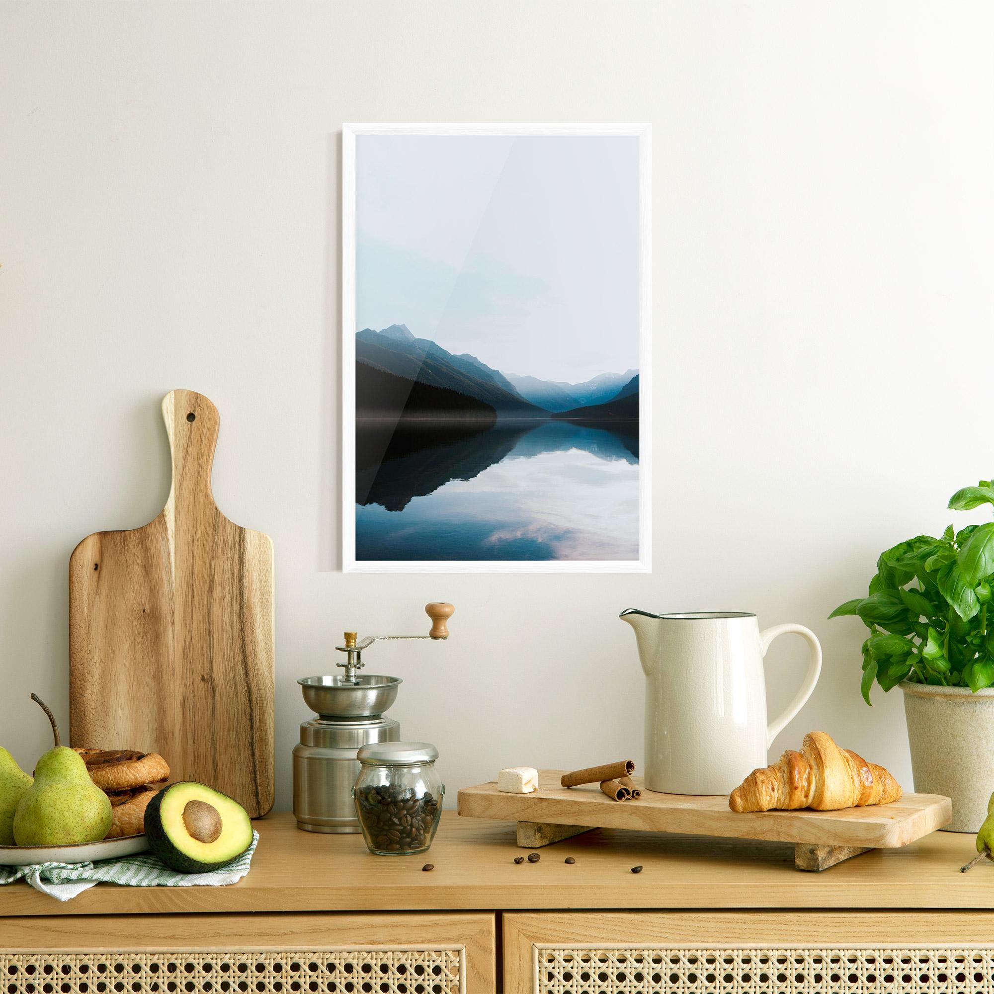 Poster Înrămat Foggy Blue Light mockup 8