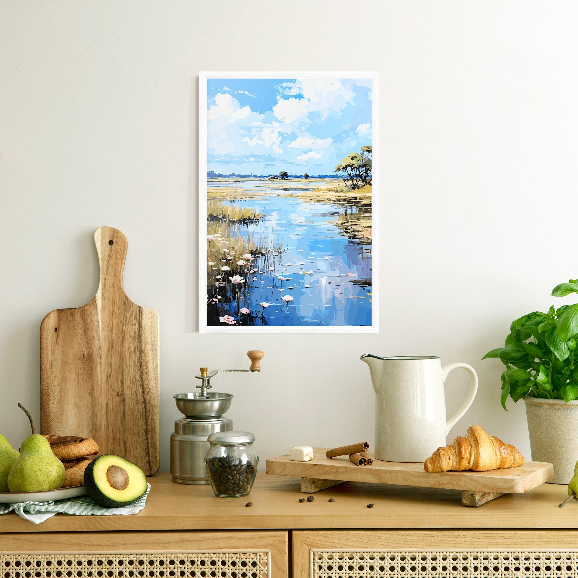 Poster Înrămat Riverside Flowers mockup 8