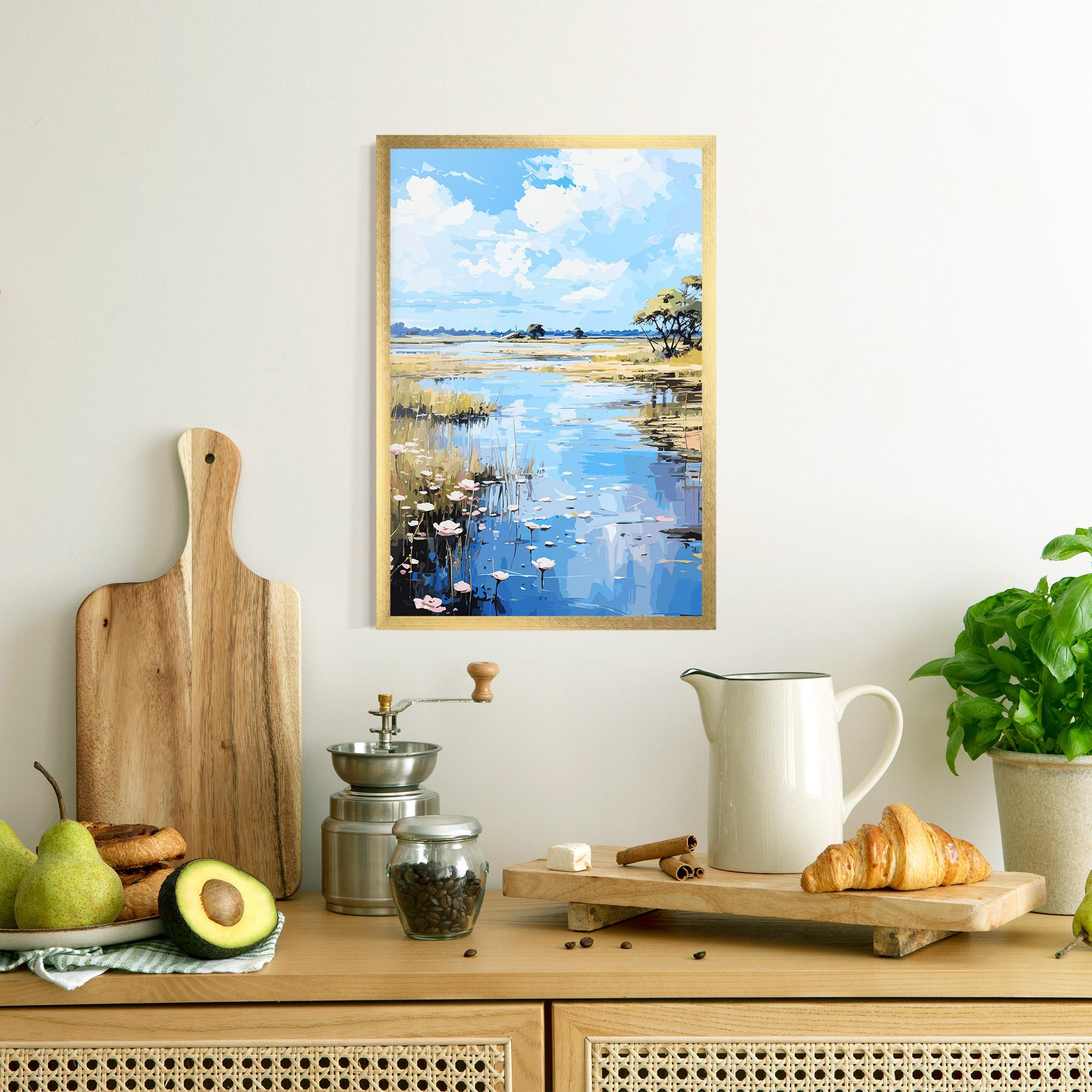 Poster Înrămat Riverside Flowers mockup 8