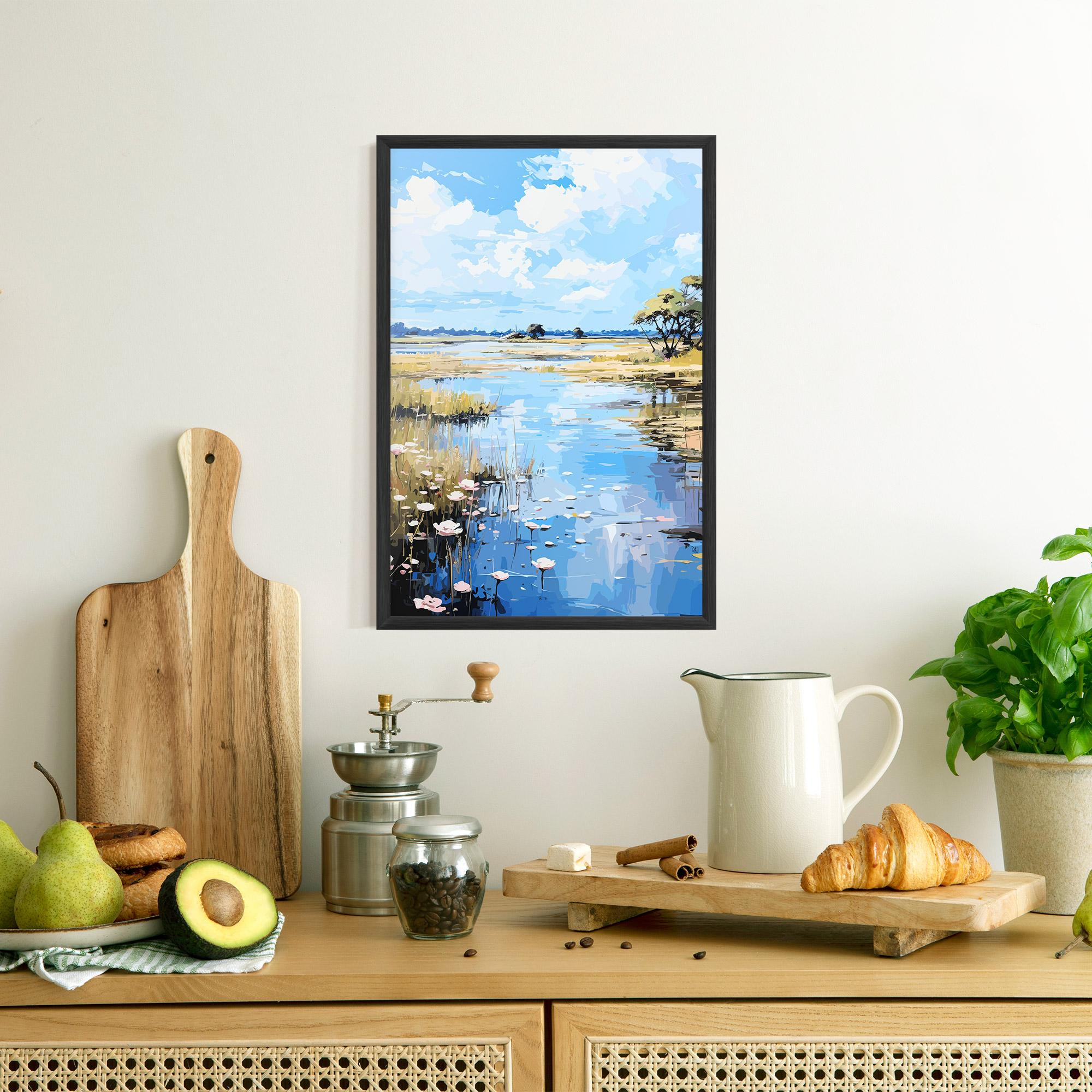 Poster Înrămat Riverside Flowers mockup 8