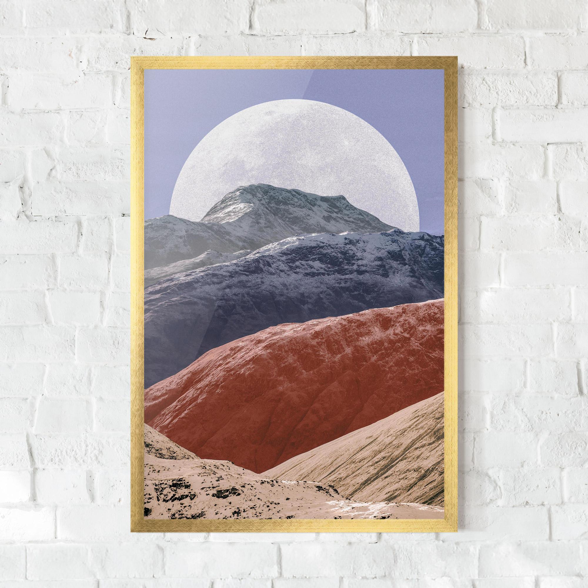 Poster Înrămat Moon Mountain Art mockup 0