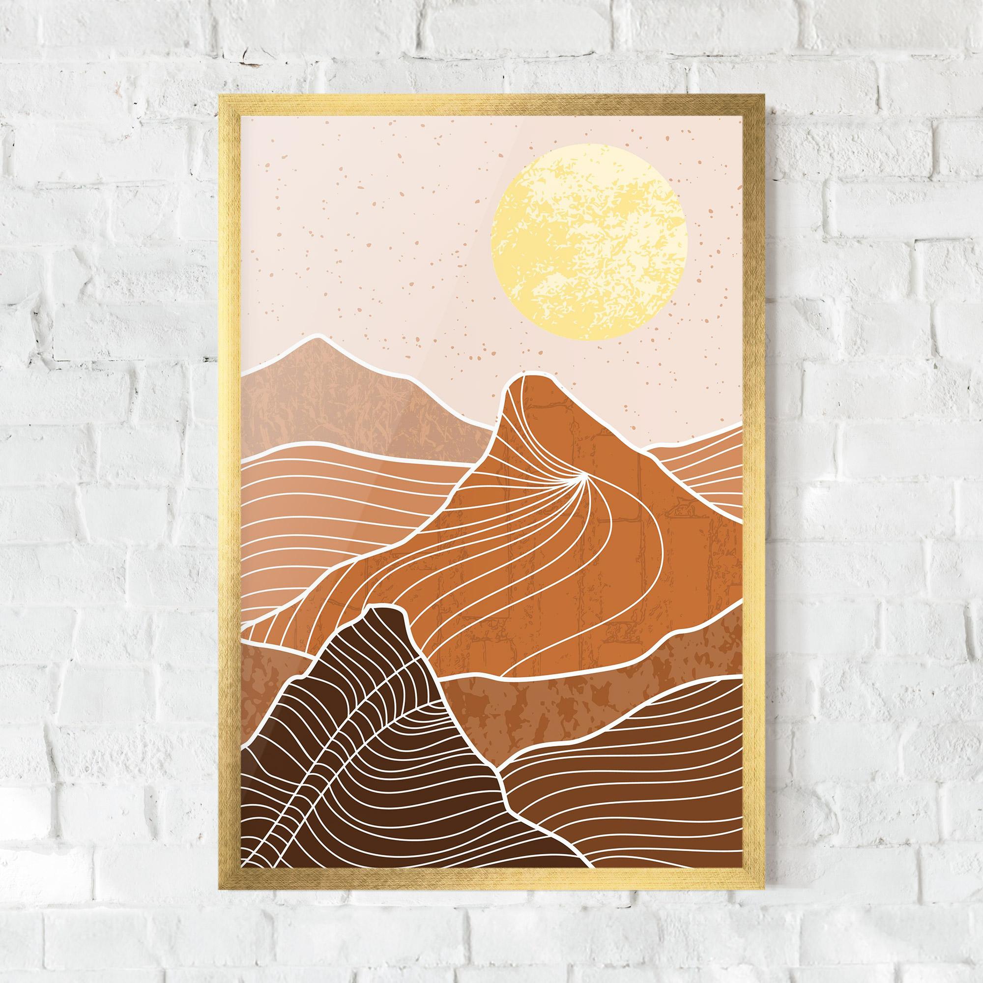 Poster Înrămat Orange Mountain mockup 0