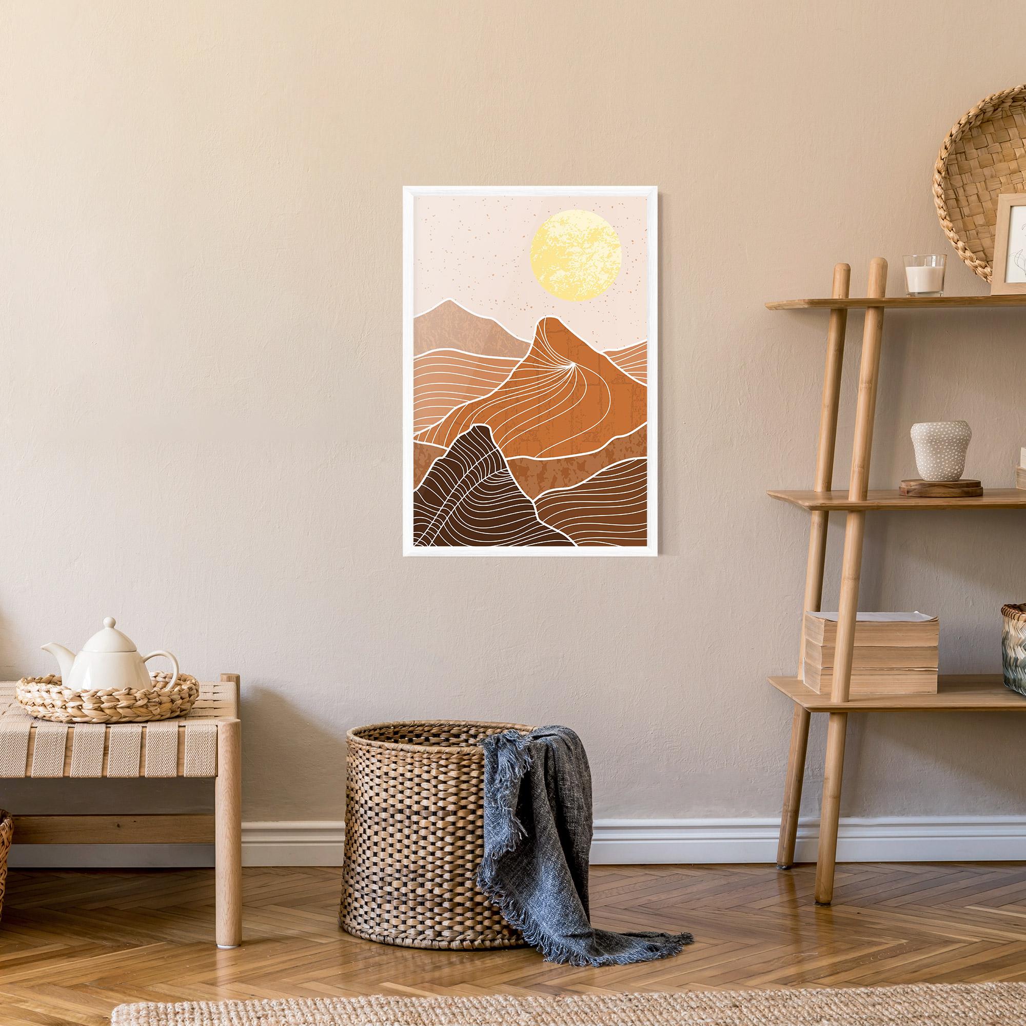 Poster Înrămat Orange Mountain mockup 9