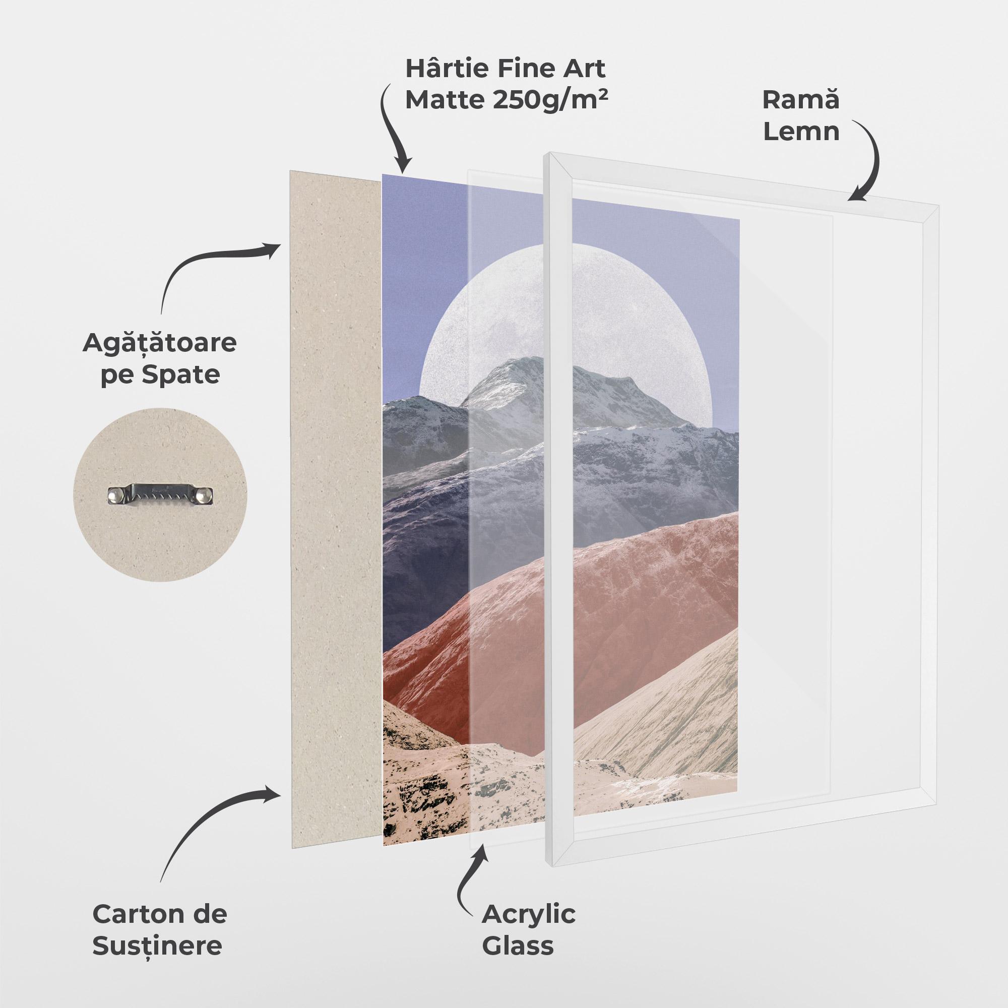 Poster Înrămat Moon Mountain Art mockup 1