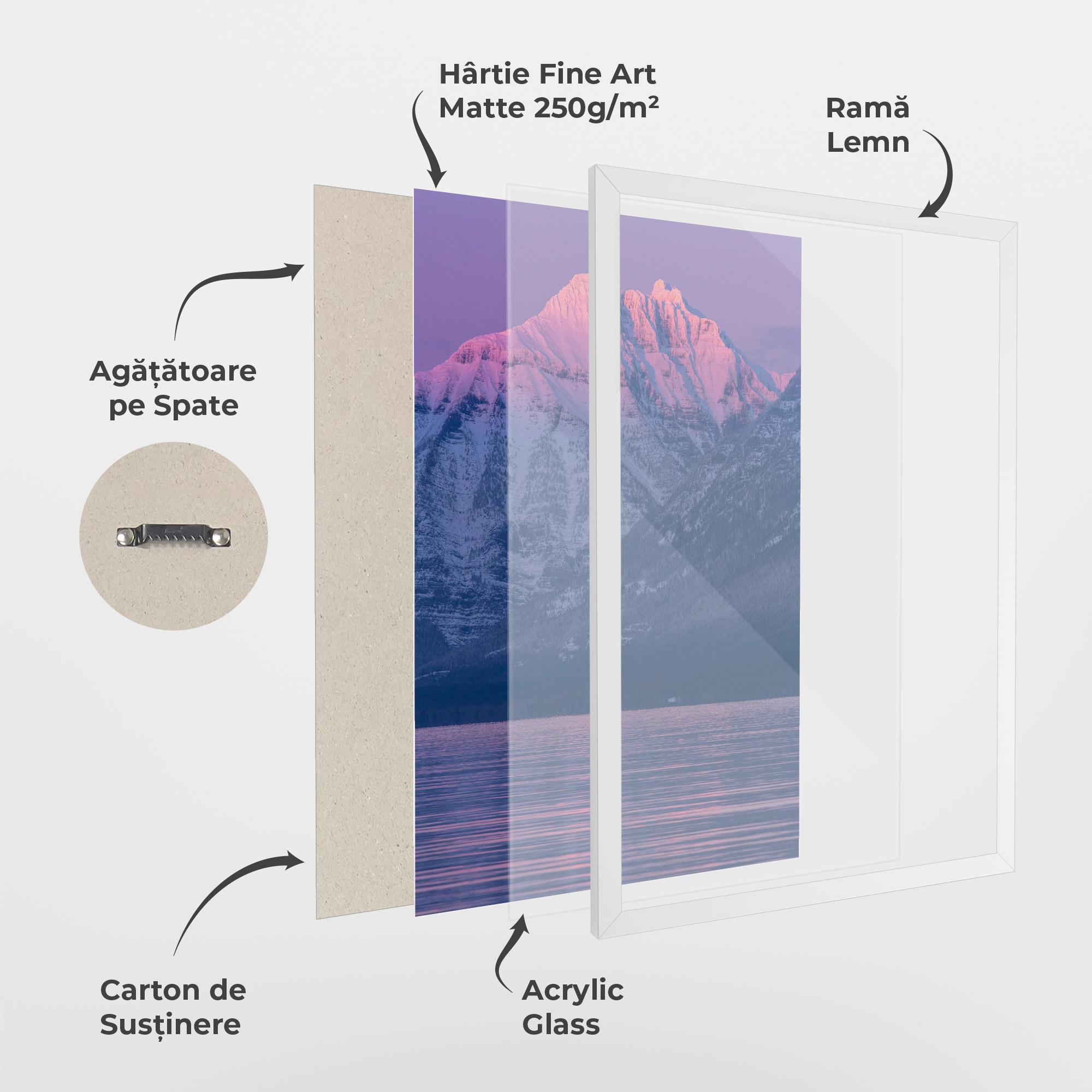 Poster Înrămat Purple Snowy View mockup 1