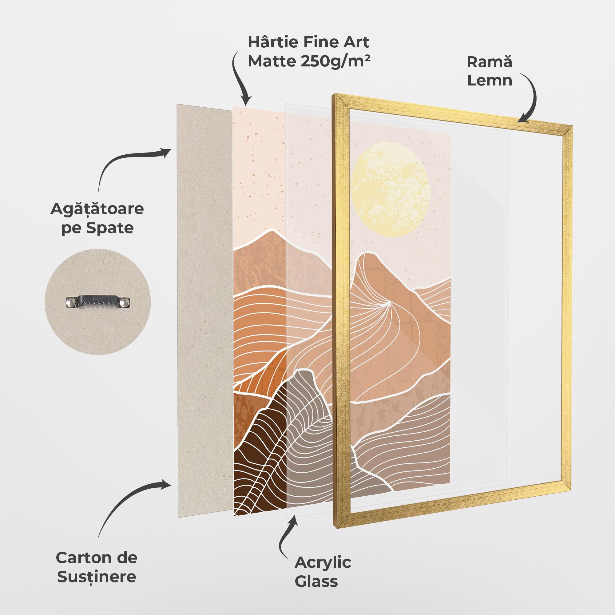 Poster Înrămat Orange Mountain mockup 1