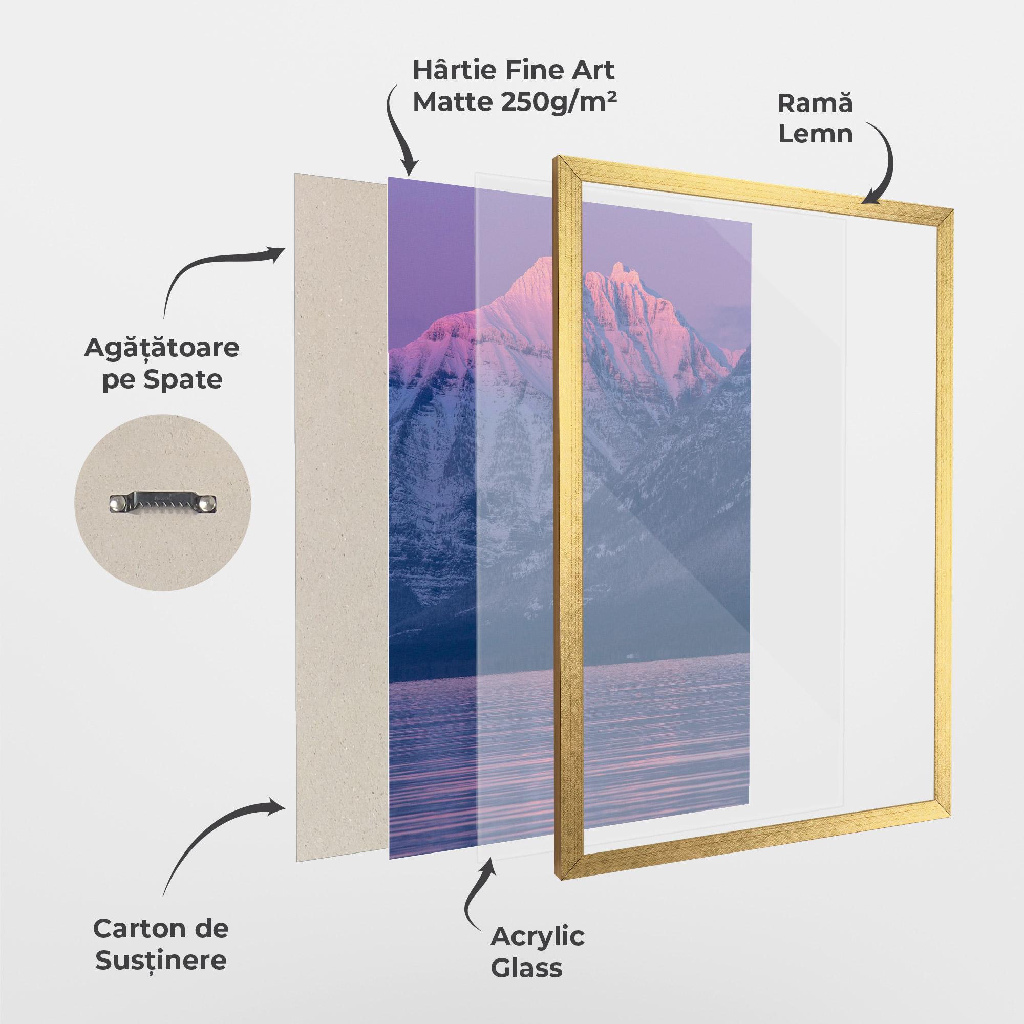 Poster Înrămat Purple Snowy View mockup 1