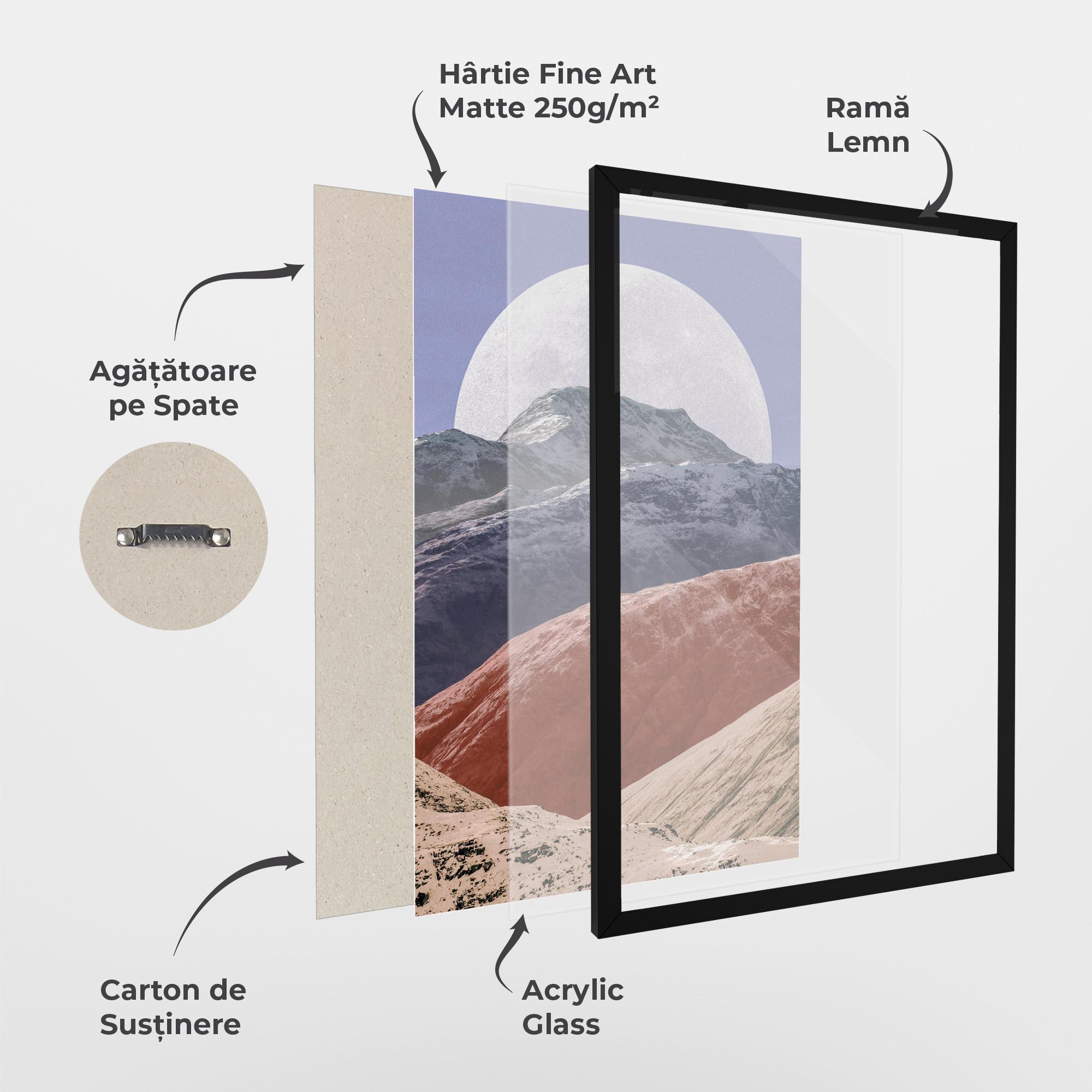 Poster Înrămat Moon Mountain Art mockup 1