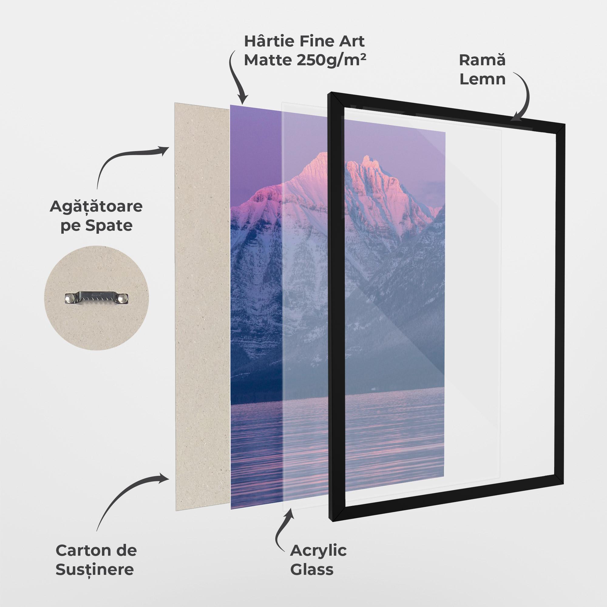 Poster Înrămat Purple Snowy View mockup 1