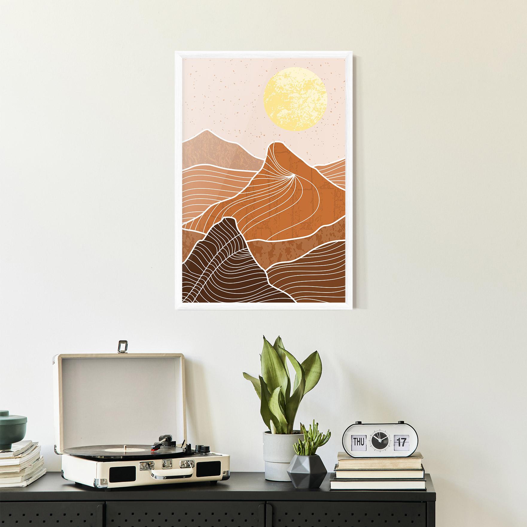 Poster Înrămat Orange Mountain mockup 2