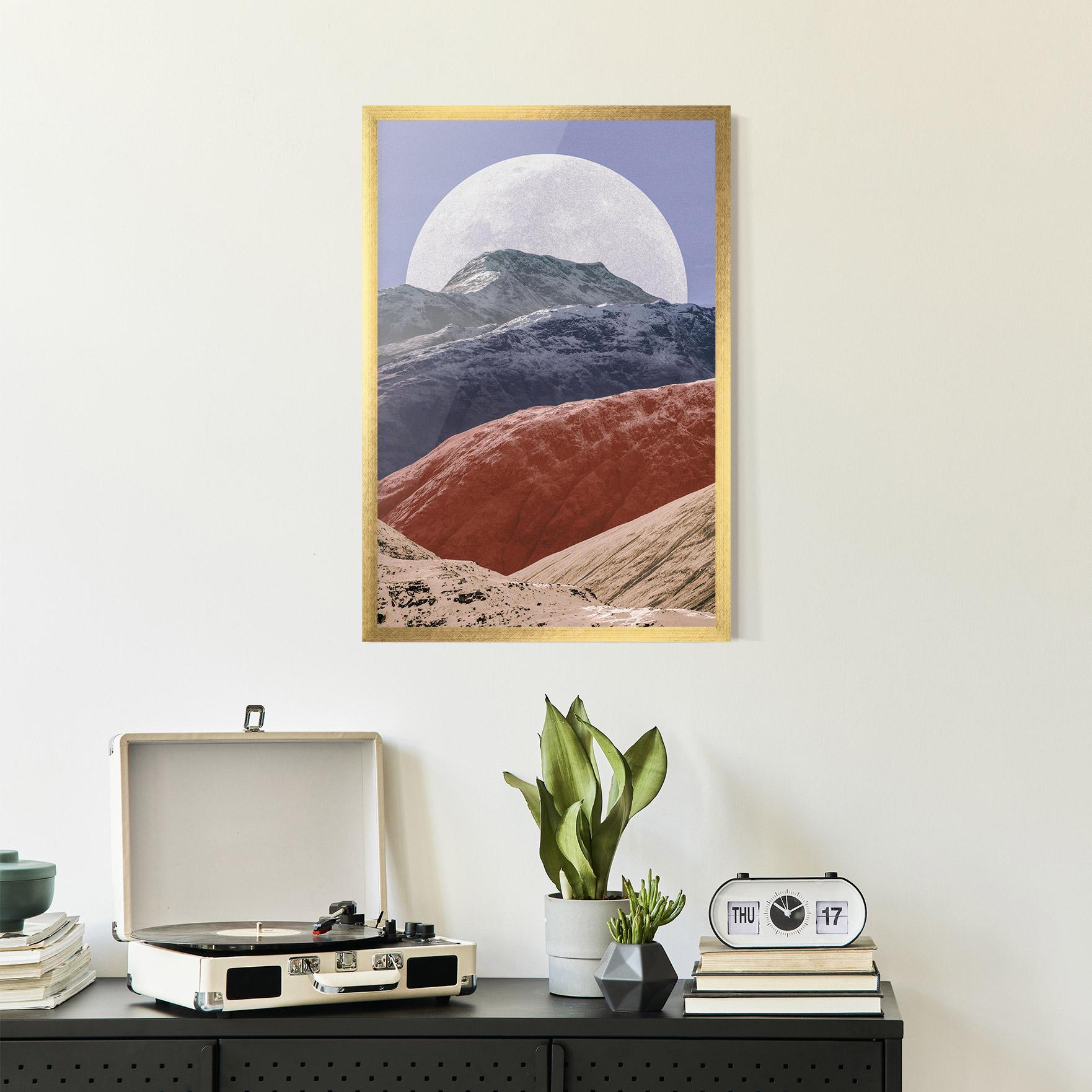 Poster Înrămat Moon Mountain Art mockup 2