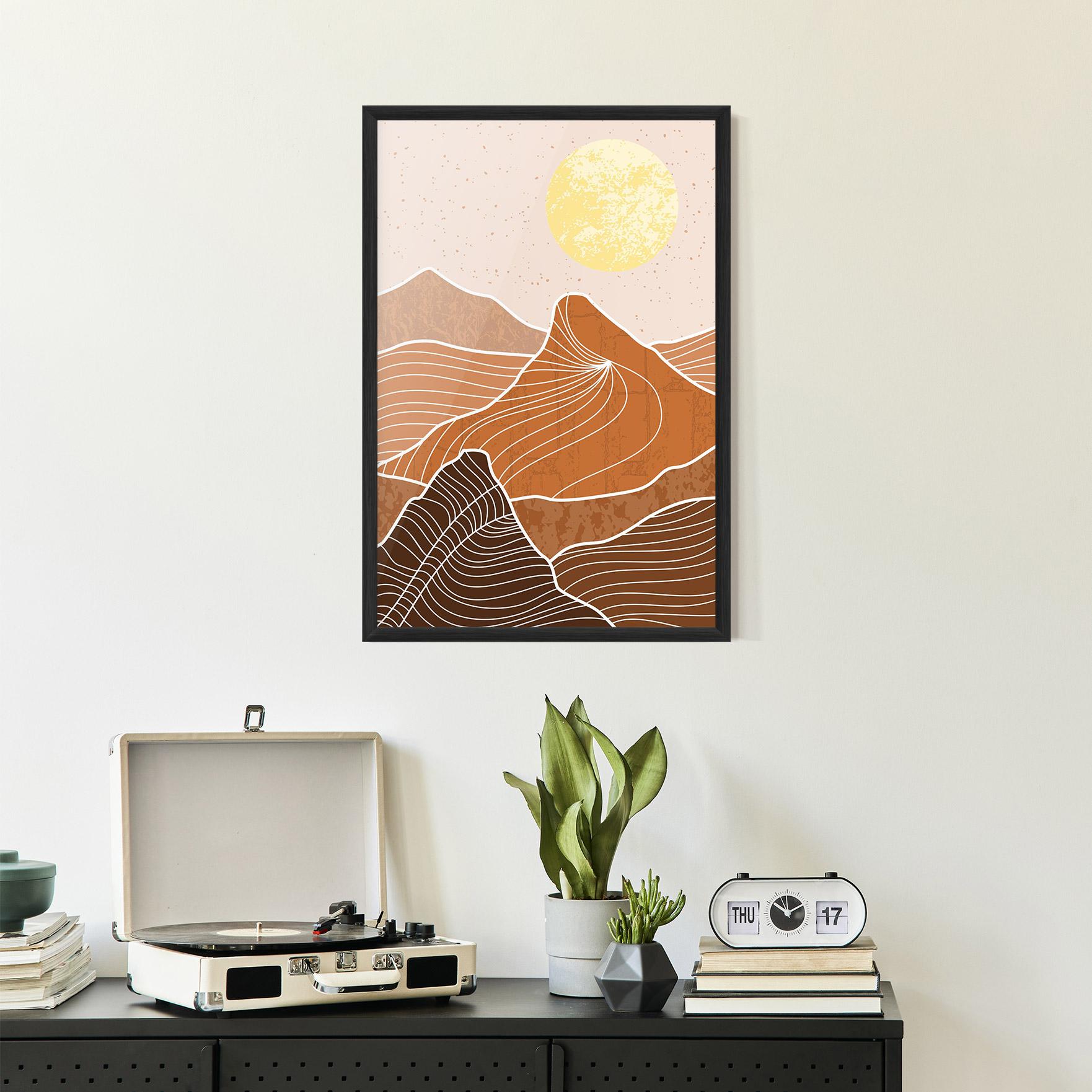 Poster Înrămat Orange Mountain mockup 2