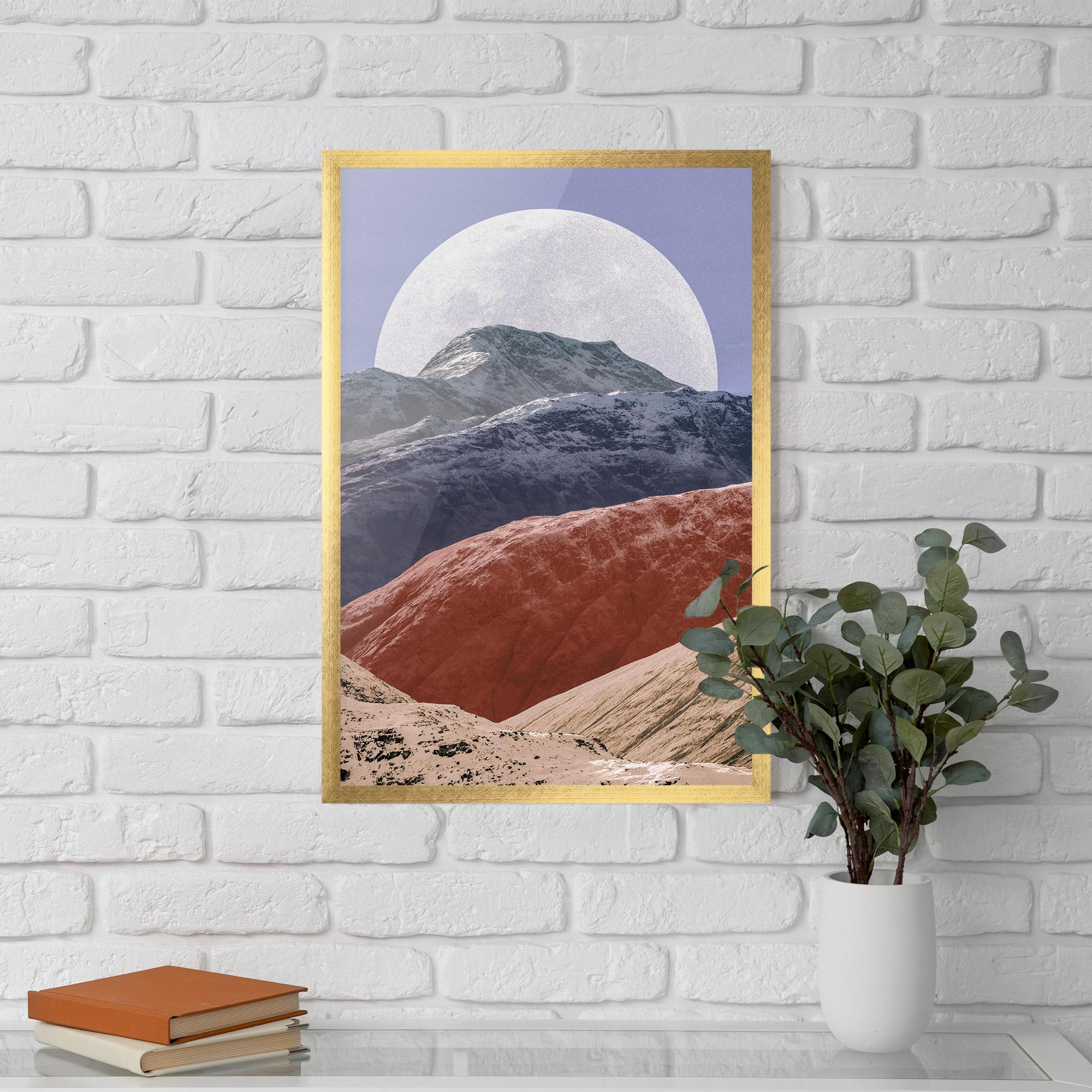 Poster Înrămat Moon Mountain Art mockup 5