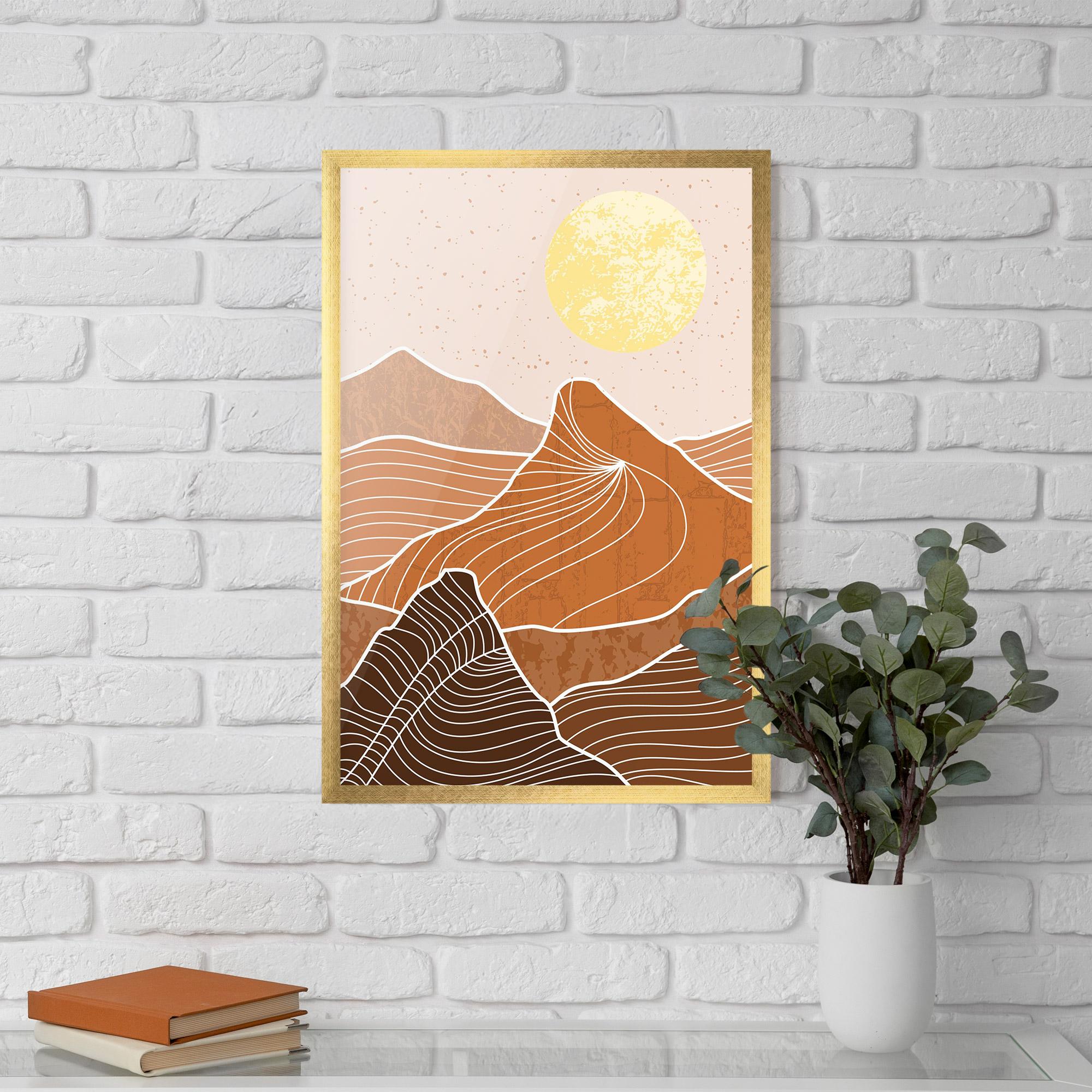Poster Înrămat Orange Mountain mockup 5