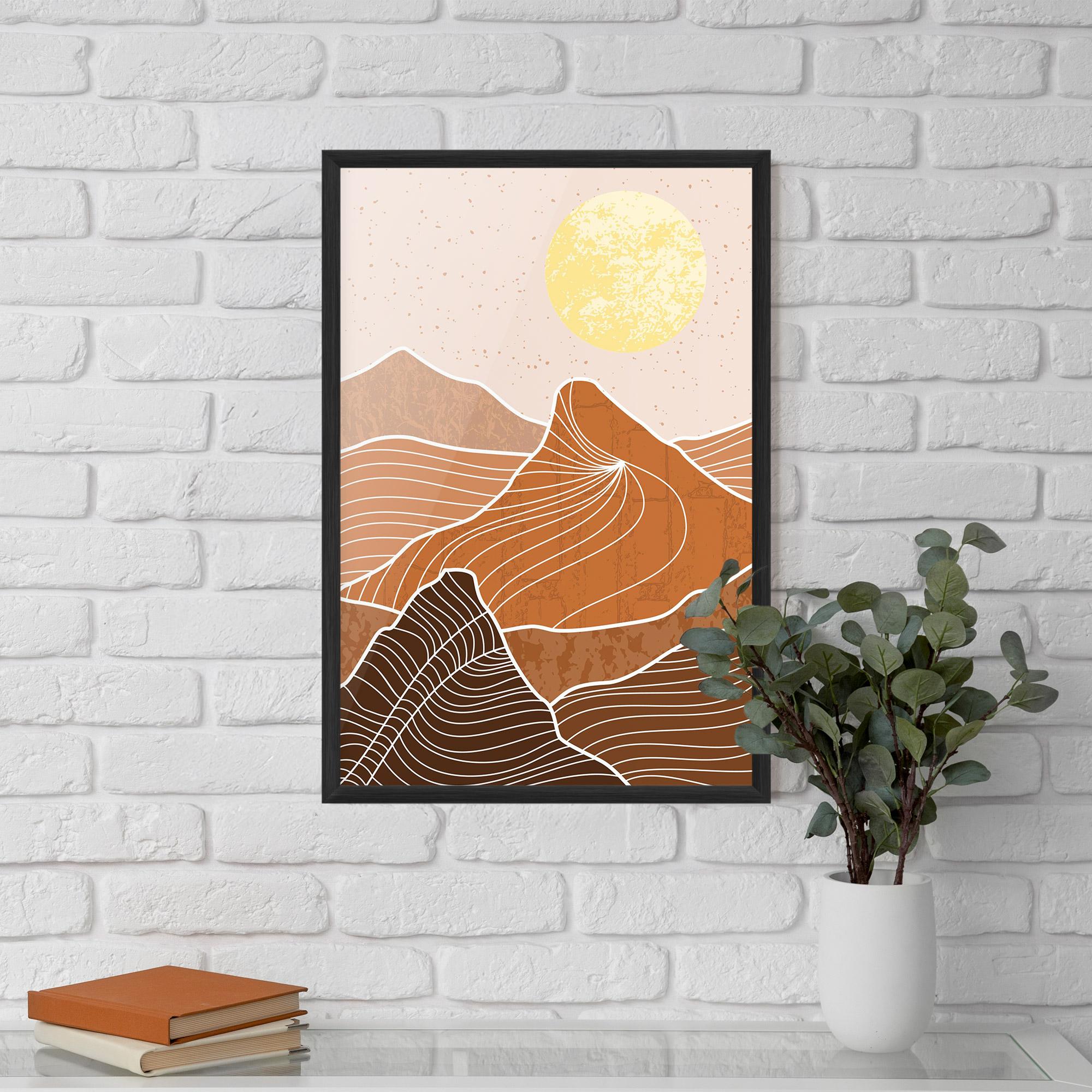 Poster Înrămat Orange Mountain mockup 5