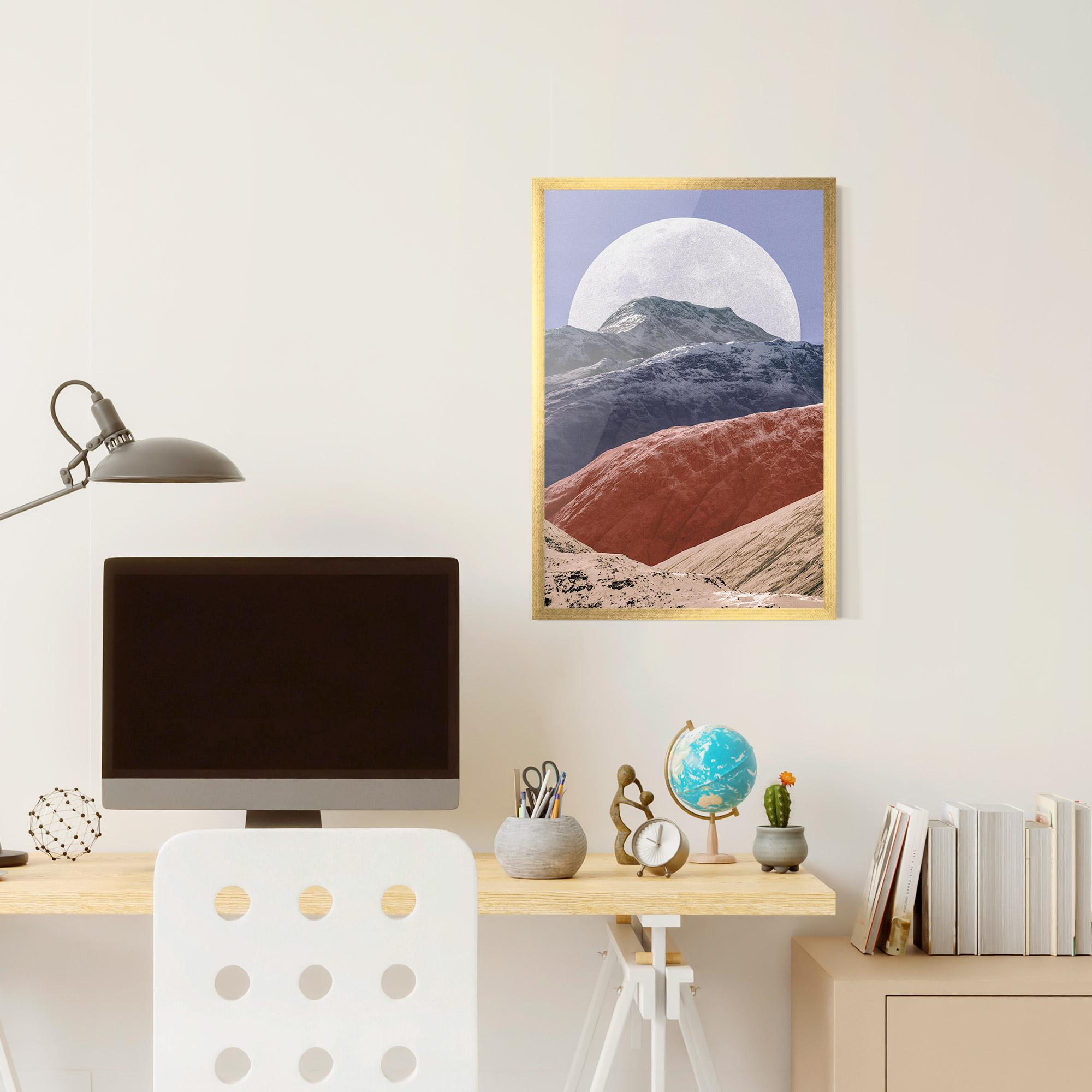 Poster Înrămat Moon Mountain Art mockup 6