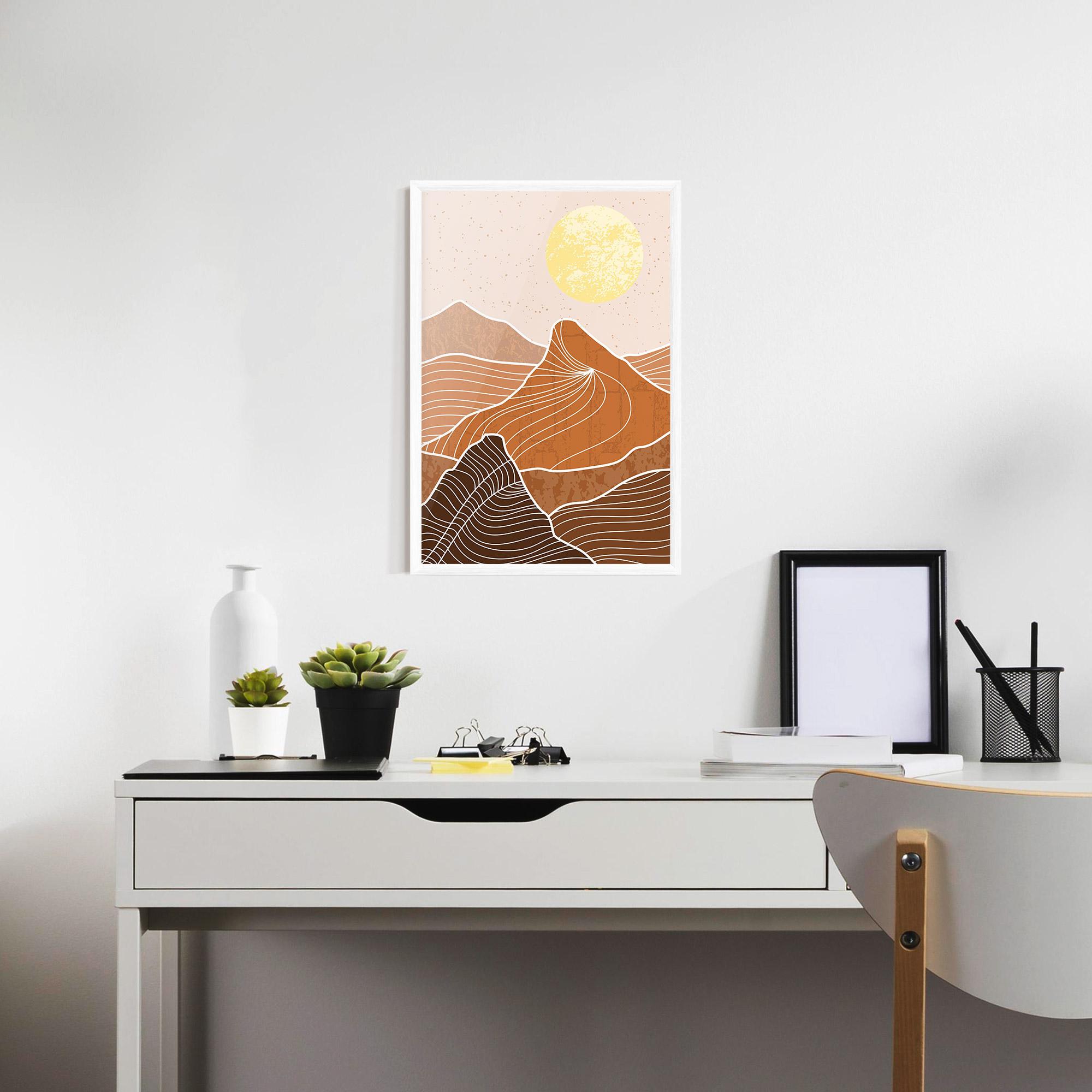 Poster Înrămat Orange Mountain mockup 7