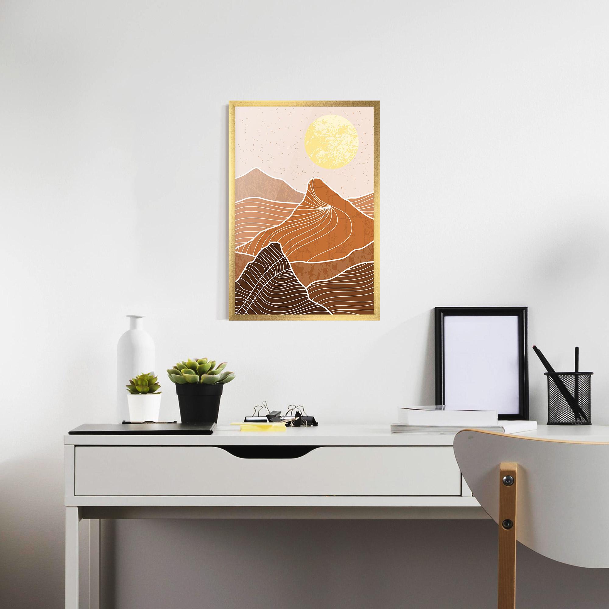 Poster Înrămat Orange Mountain mockup 7